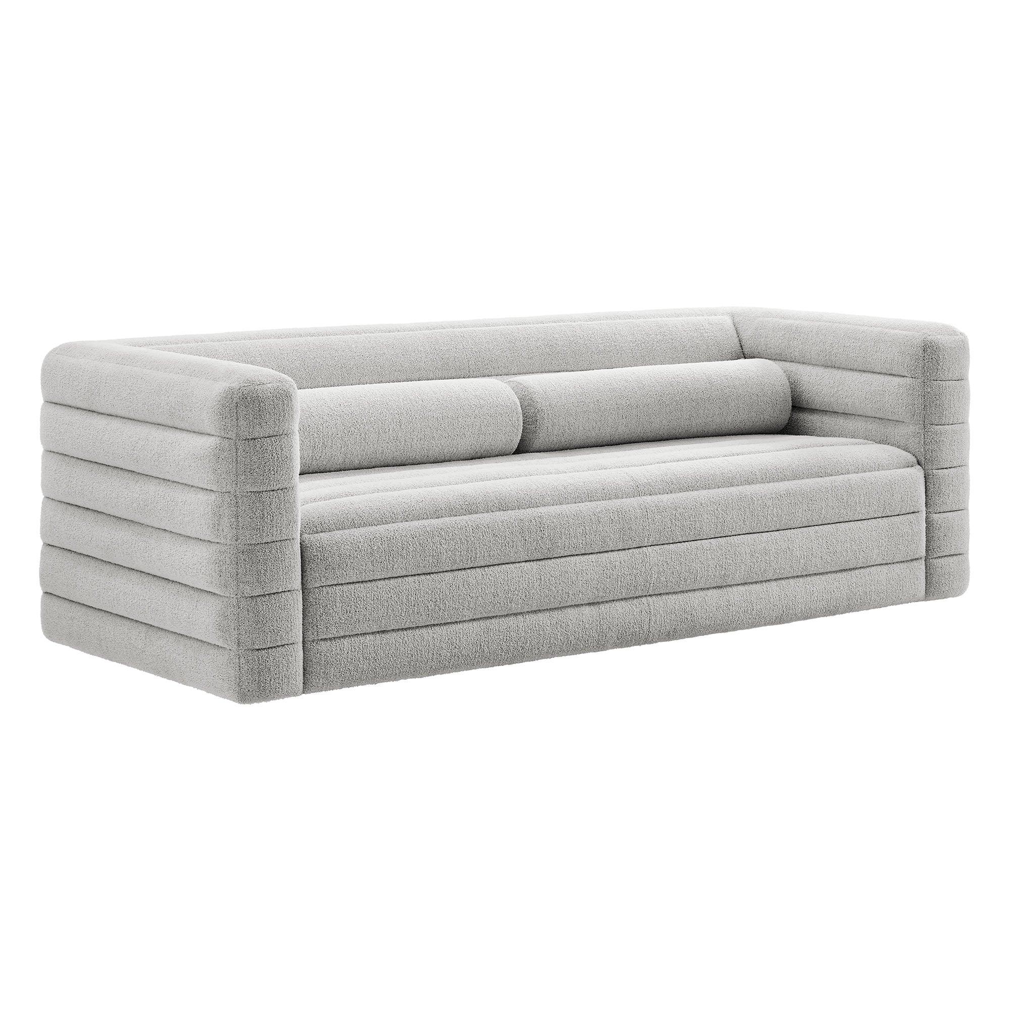 Relle Channel Tufted Boucle Upholstered Sofa