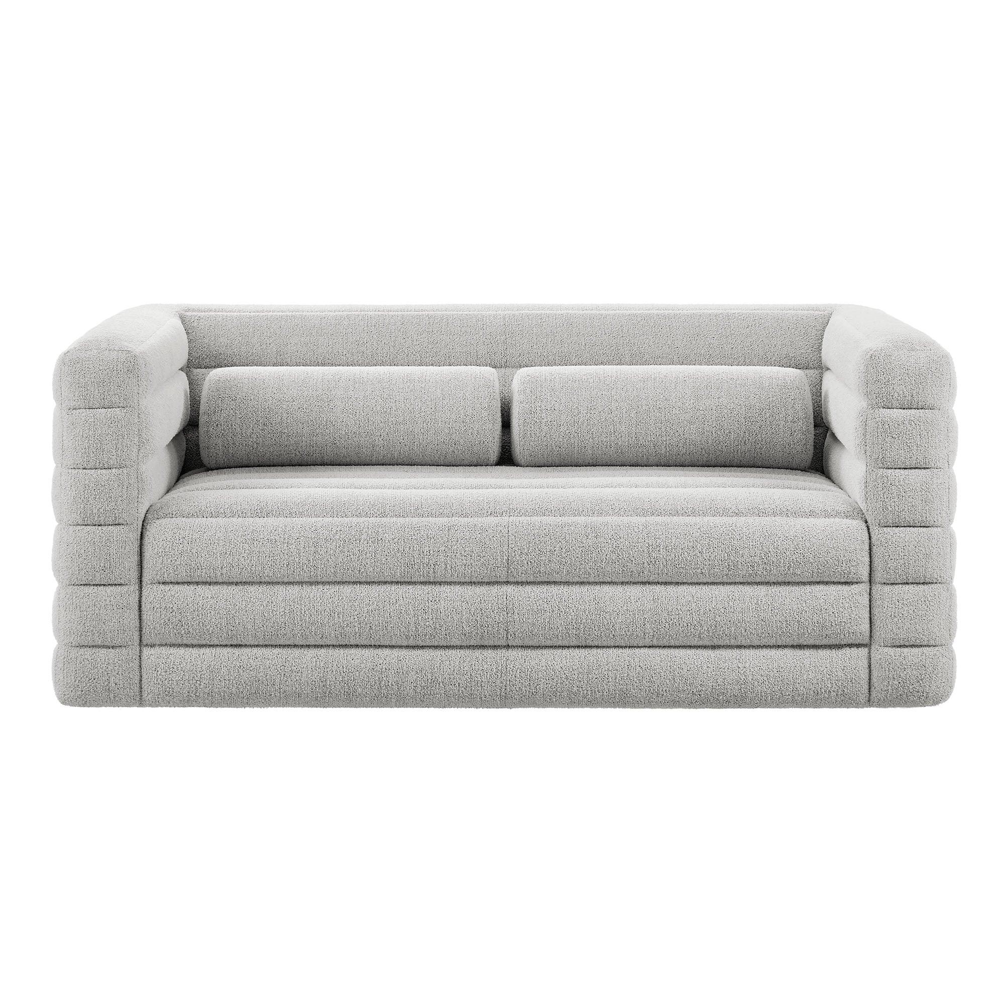 Relle Channel Tufted Boucle Upholstered Loveseat