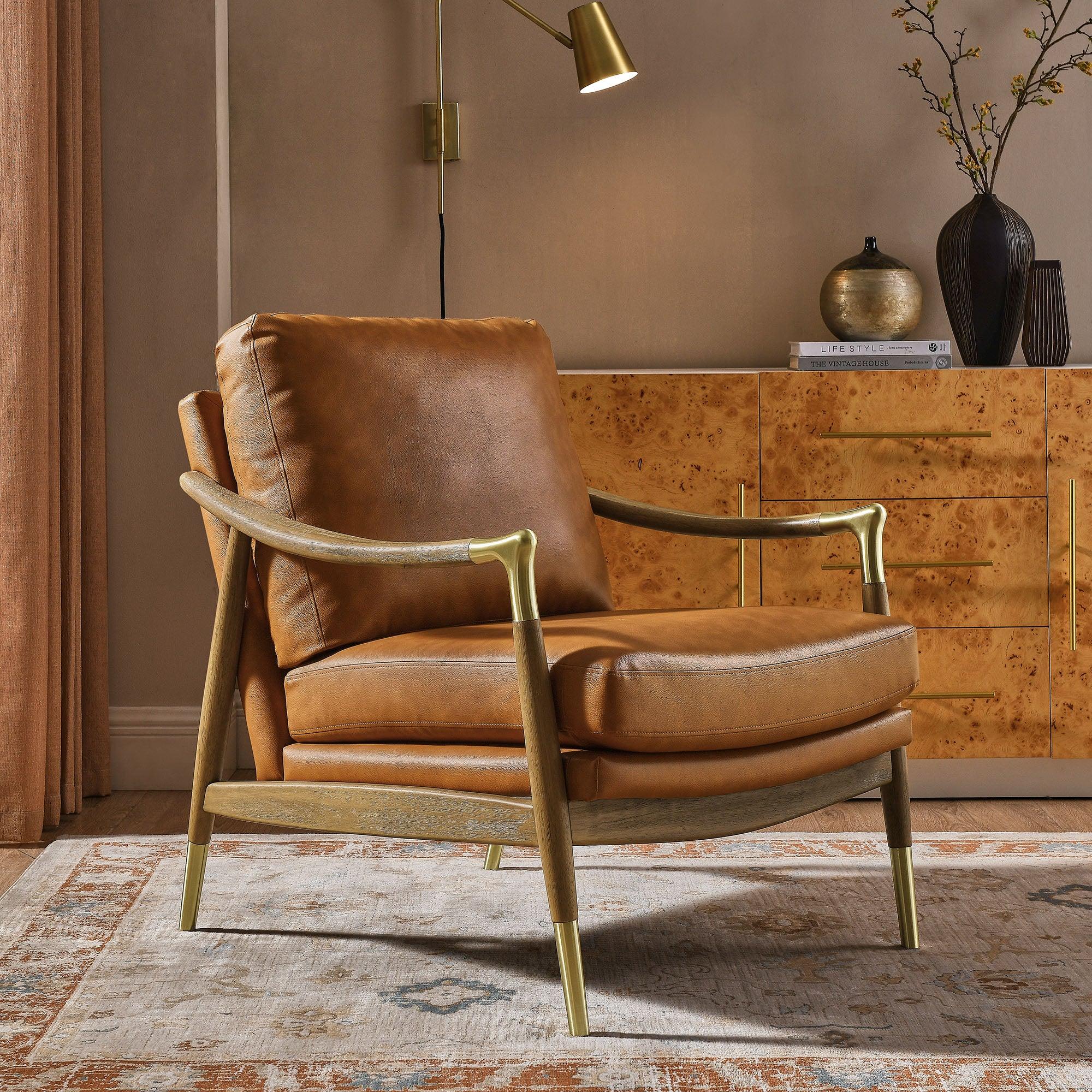 Langford Vegan Leather Accent Armchair