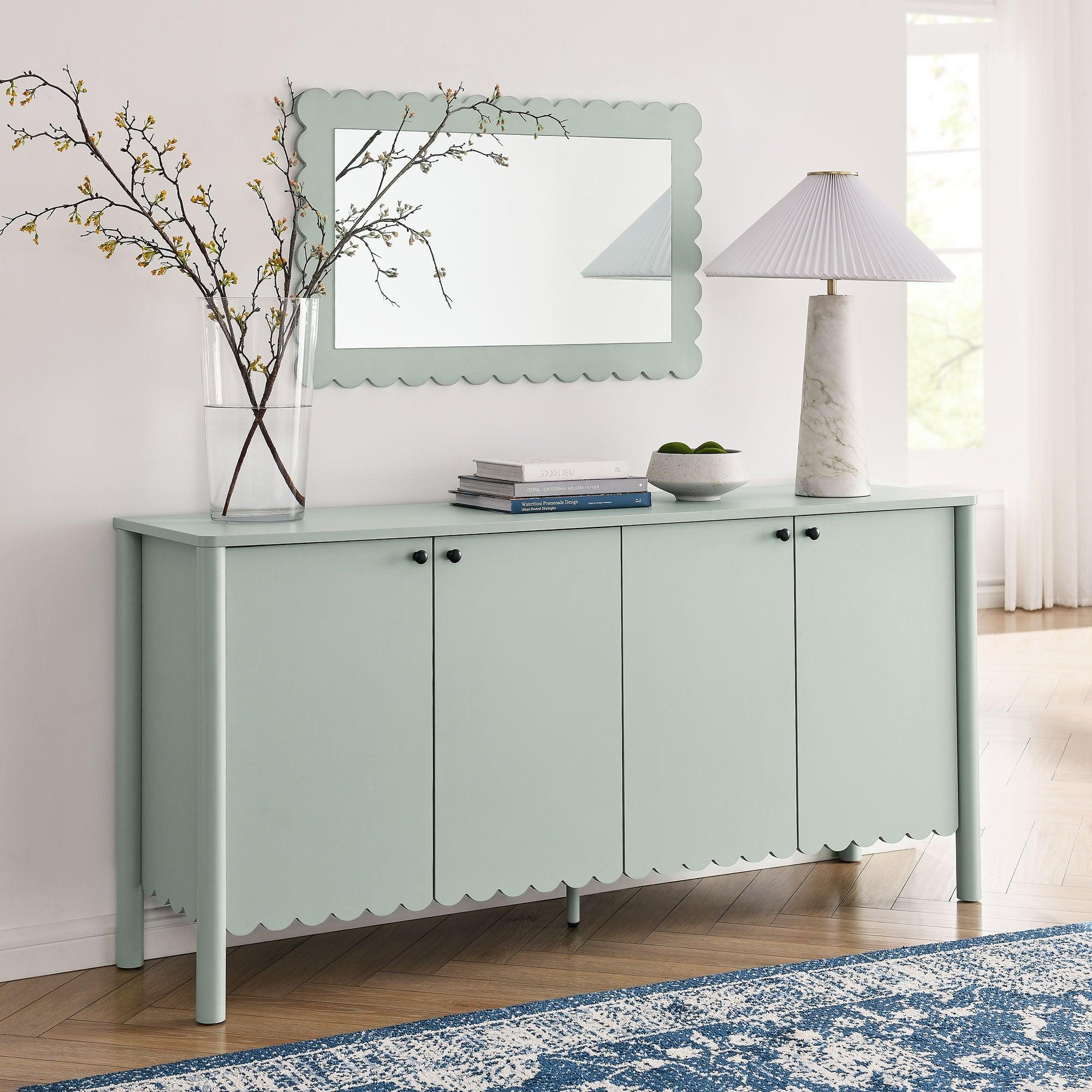 Emmeline 66" 4-Door Scalloped Sideboard Cabinet