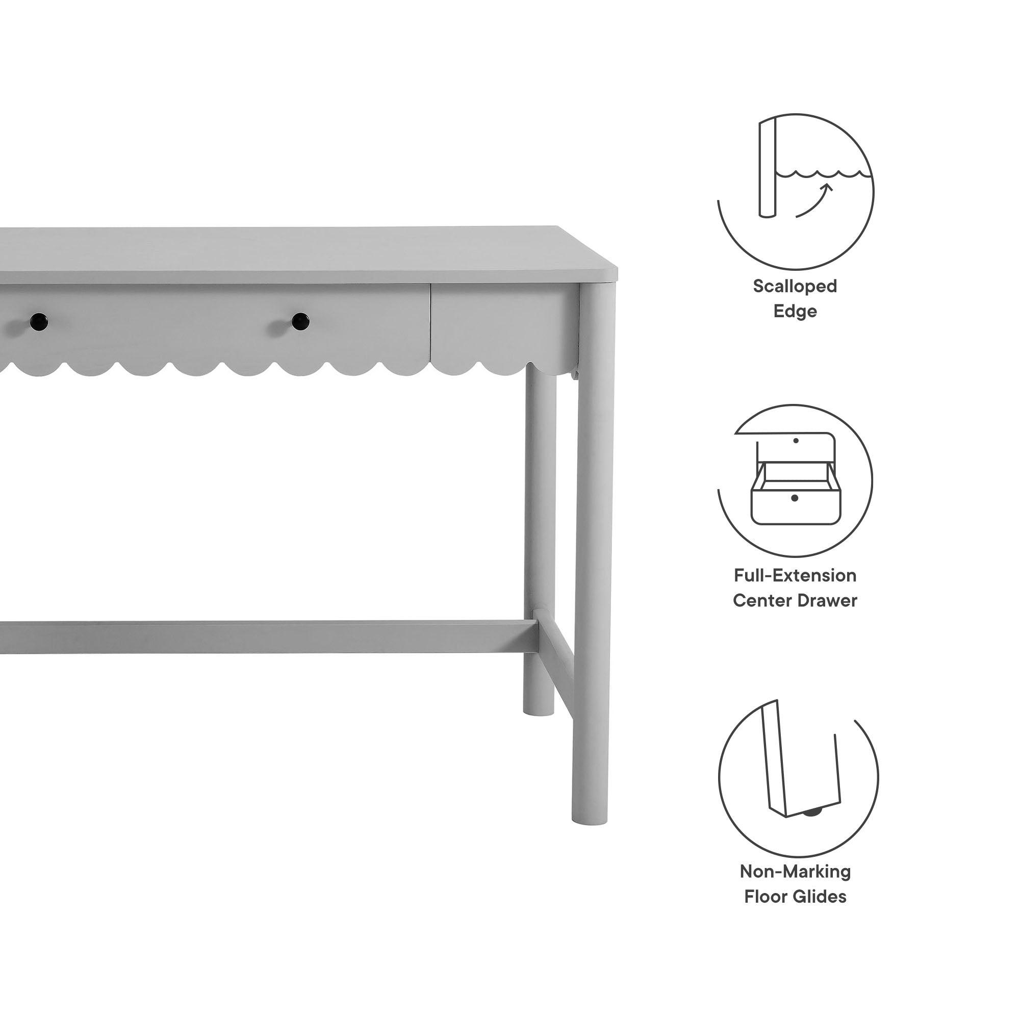 Emmeline 1-Drawer Scallop Writing Desk