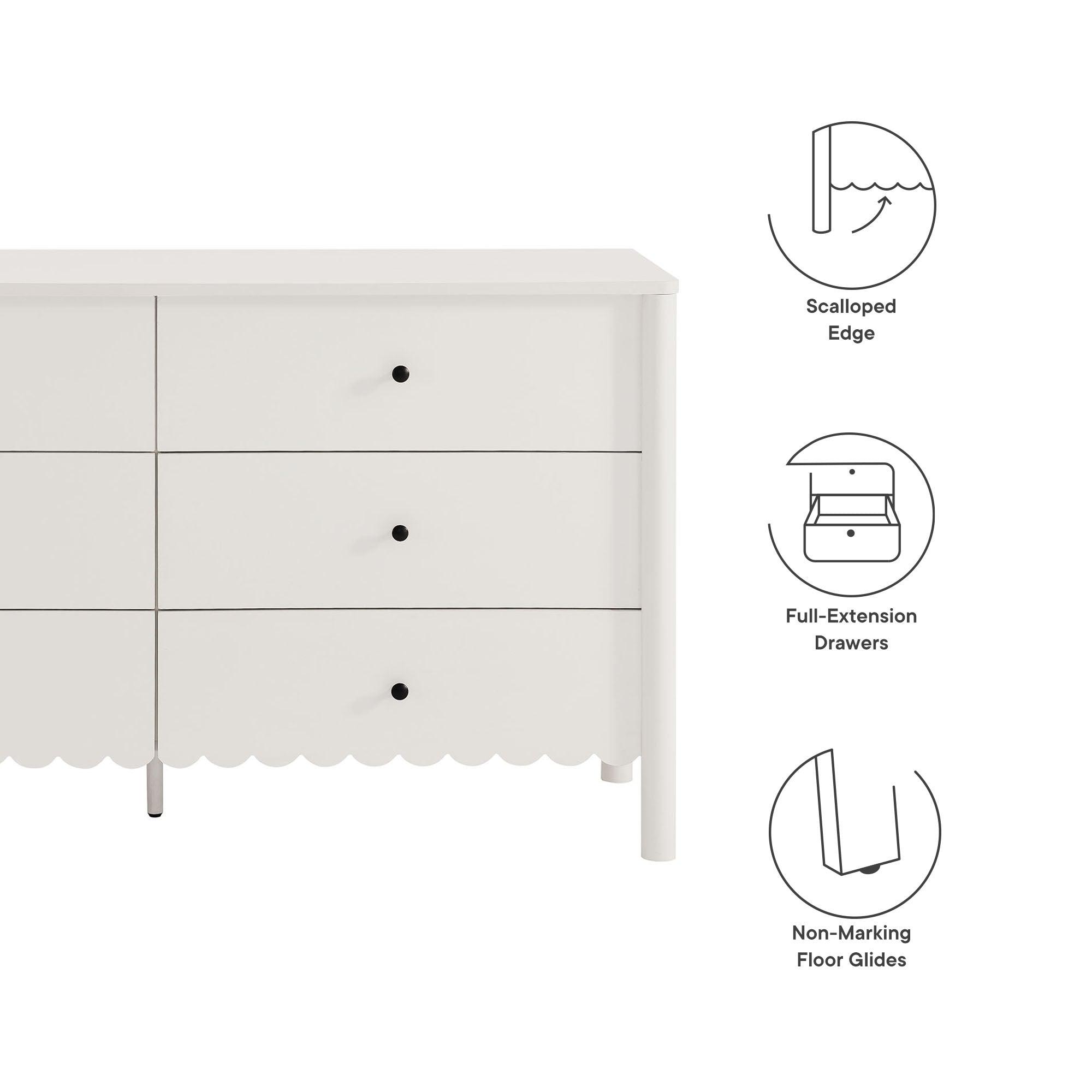 Emmeline Scalloped 6-Drawer Dresser