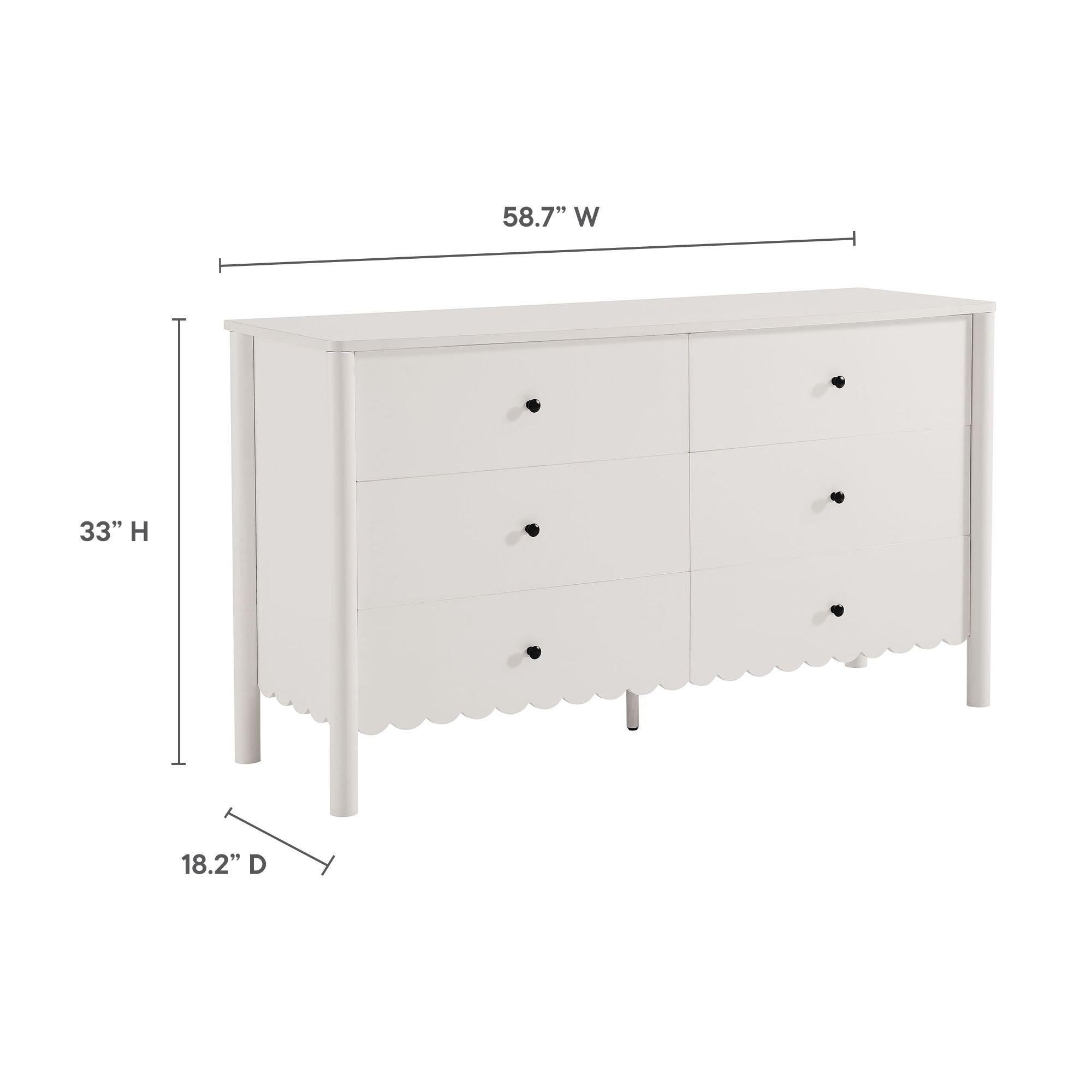 Emmeline Scalloped 6-Drawer Dresser