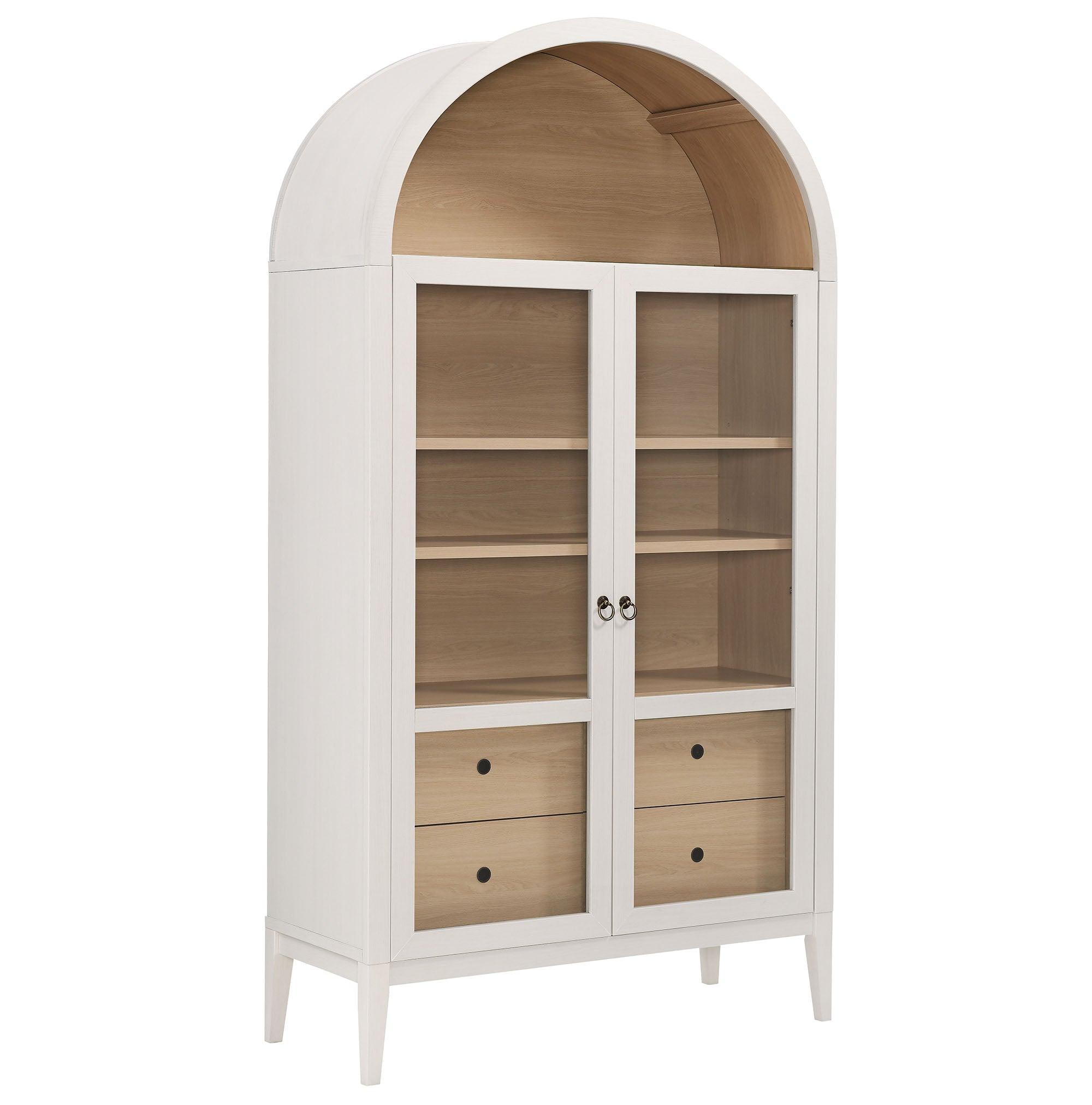 Nolan 74" Tall Wide Arched Storage Display Cabinet