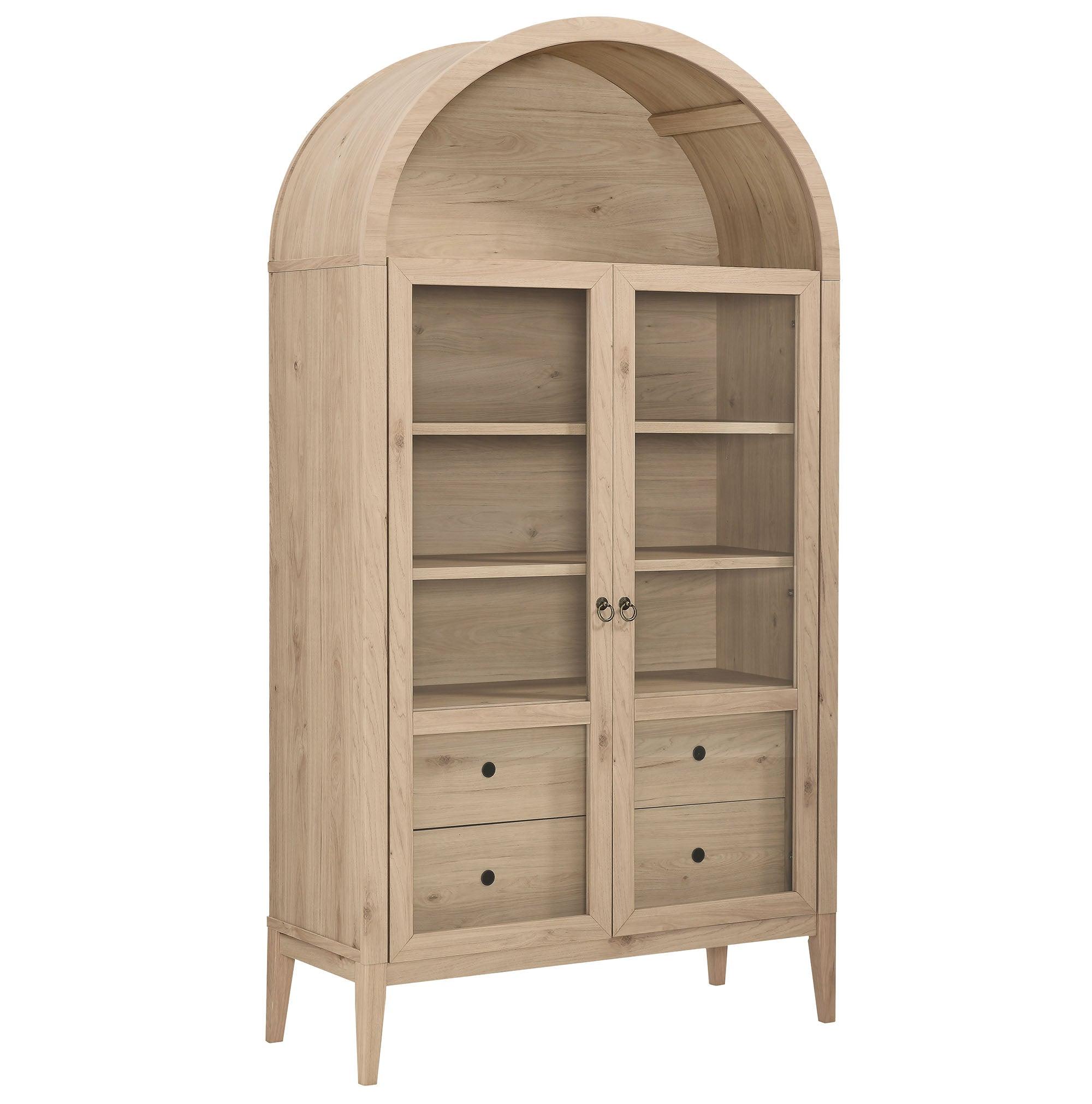 Nolan 74" Tall Wide Arched Storage Display Cabinet