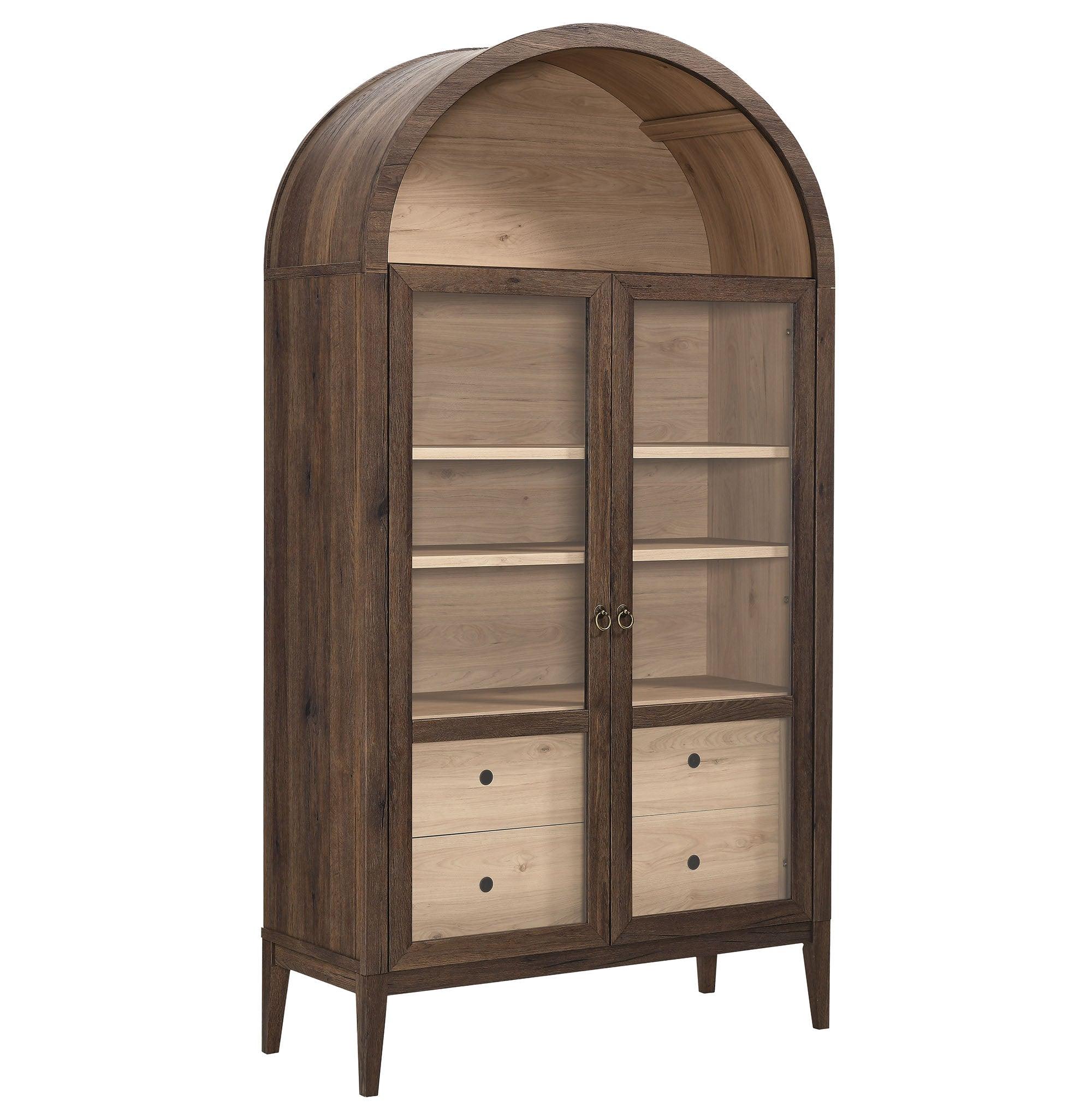 Nolan 74" Tall Wide Arched Storage Display Cabinet