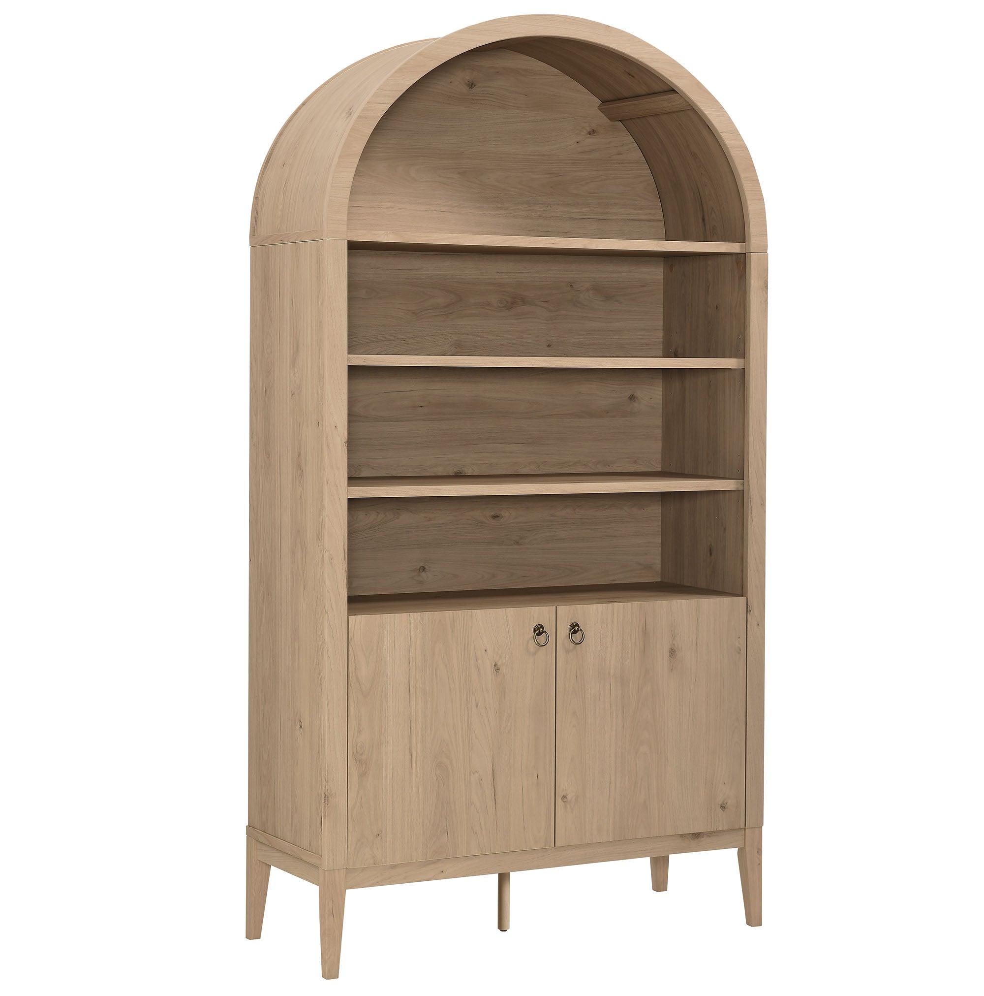 Nolan 74" Tall Wide Arched Storage Display Cabinet Bookshelf