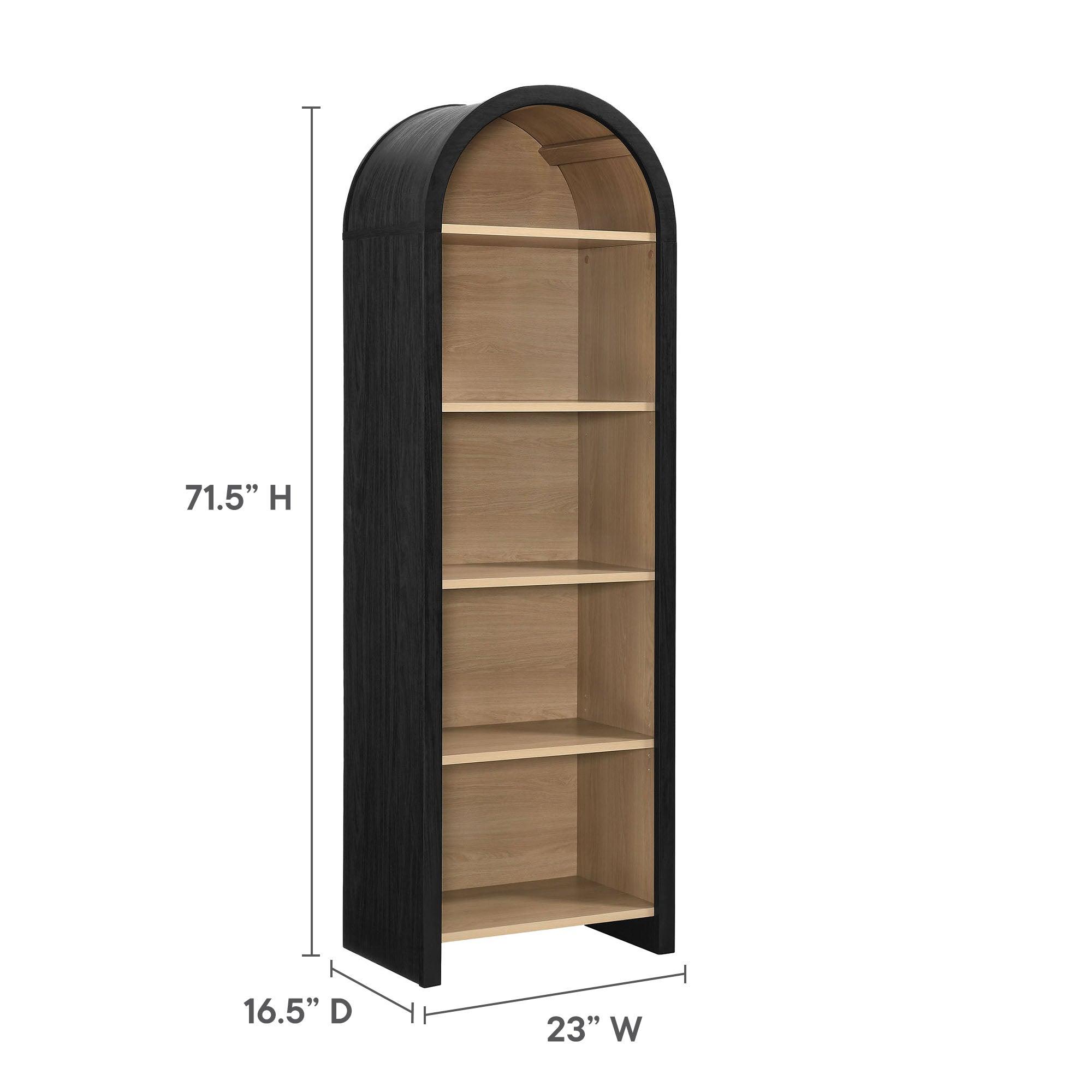 Evie Arched Narrow Bookcase Display Cabinet