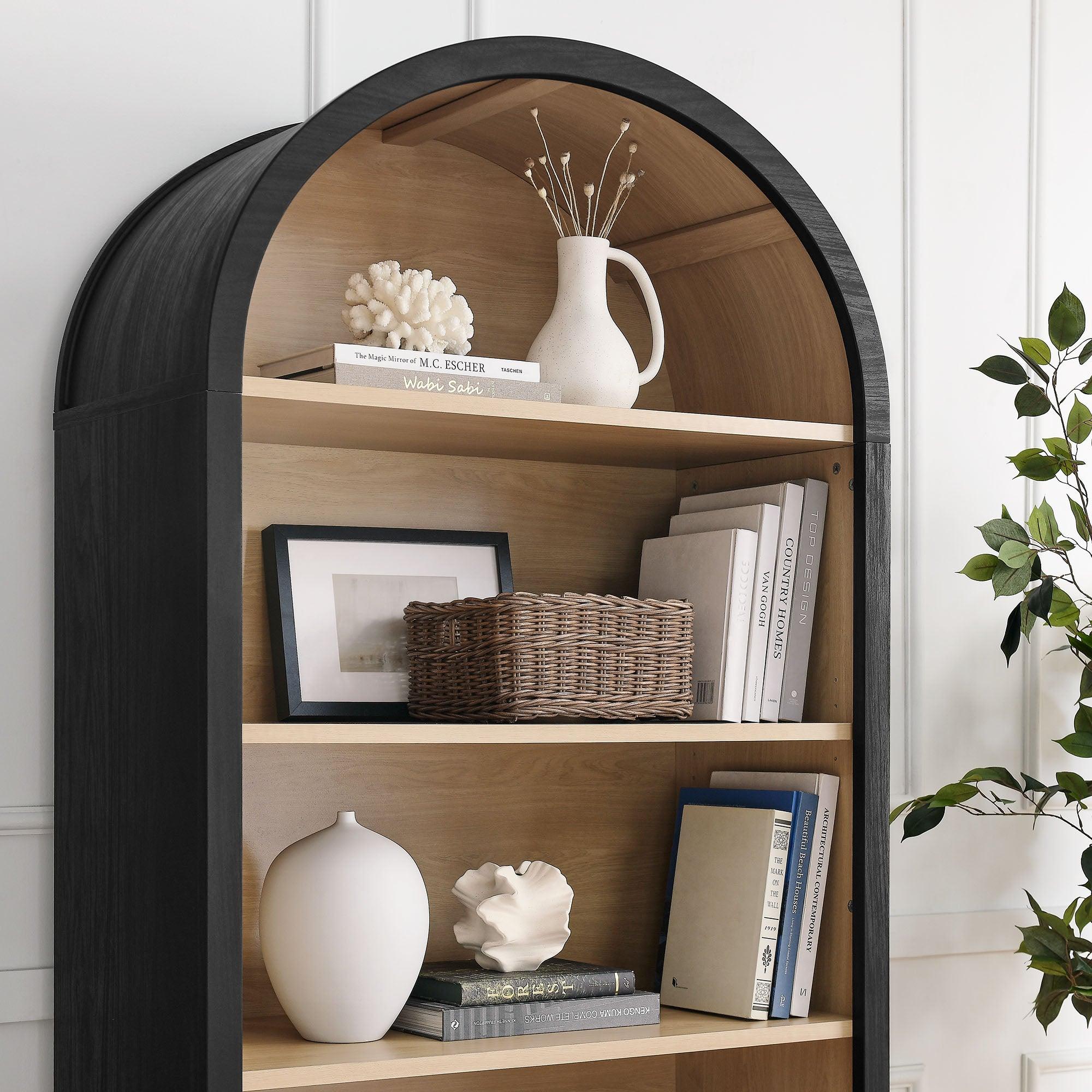 Evie Arched Wide Bookcase Display Cabinet