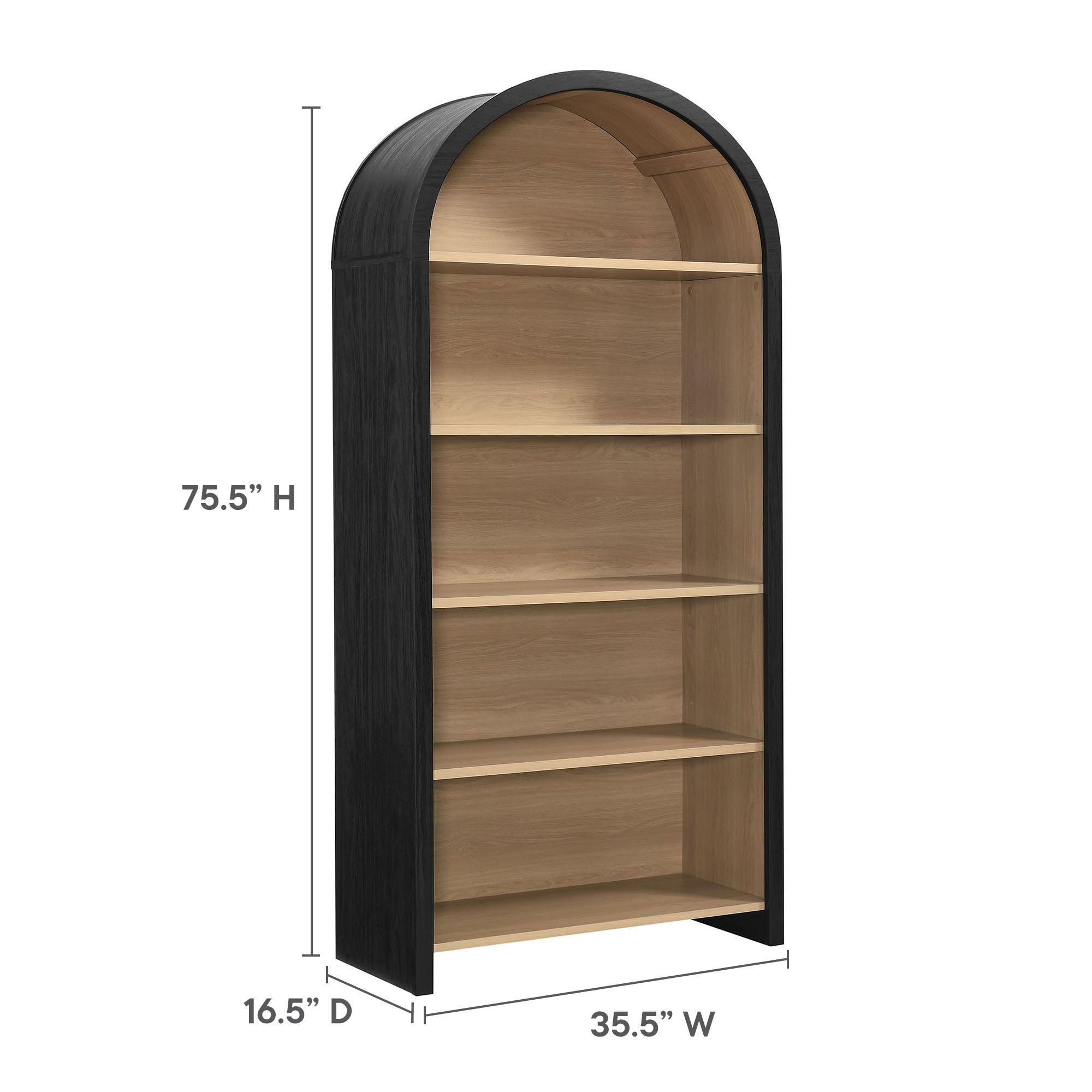 Evie Arched Wide Bookcase Display Cabinet