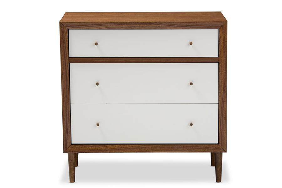 Harlow Mid-century Modern Scandinavian Style and Wood 3-drawer Chest