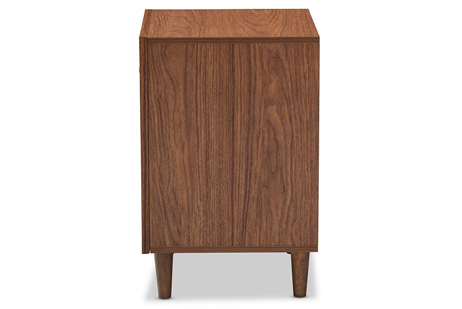 Harlow Mid-century Modern Scandinavian Style and Wood 1-drawer and 1-door Nightstand