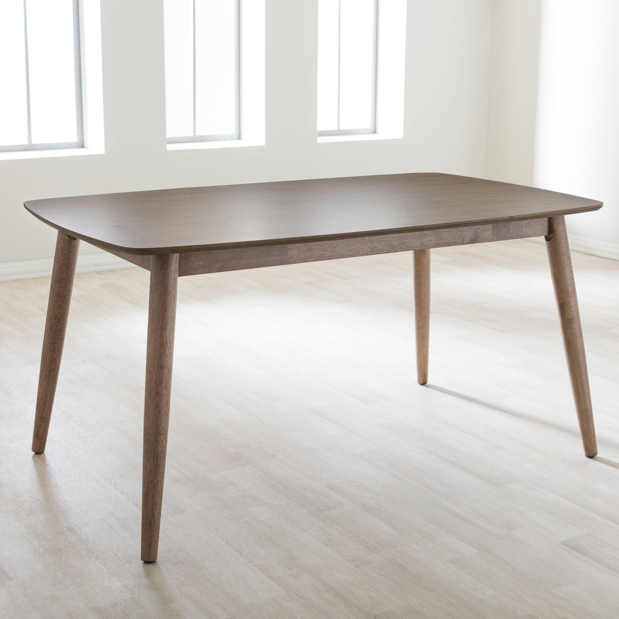 Edna Mid-Century Modern French "" Light Finishing Wood Dining Table