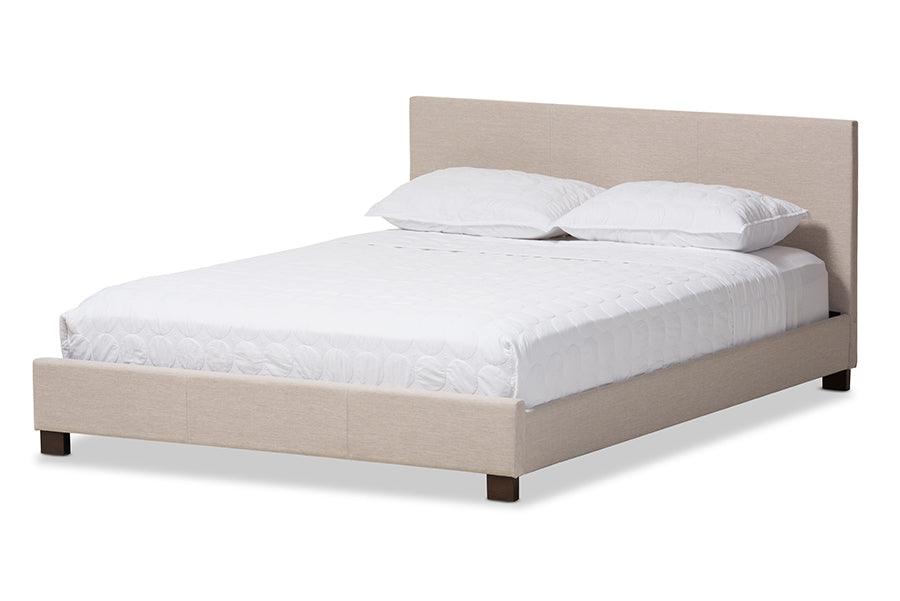 Elizabeth Modern and Contemporary Fabric Upholstered Panel-Stitched Platform Bed