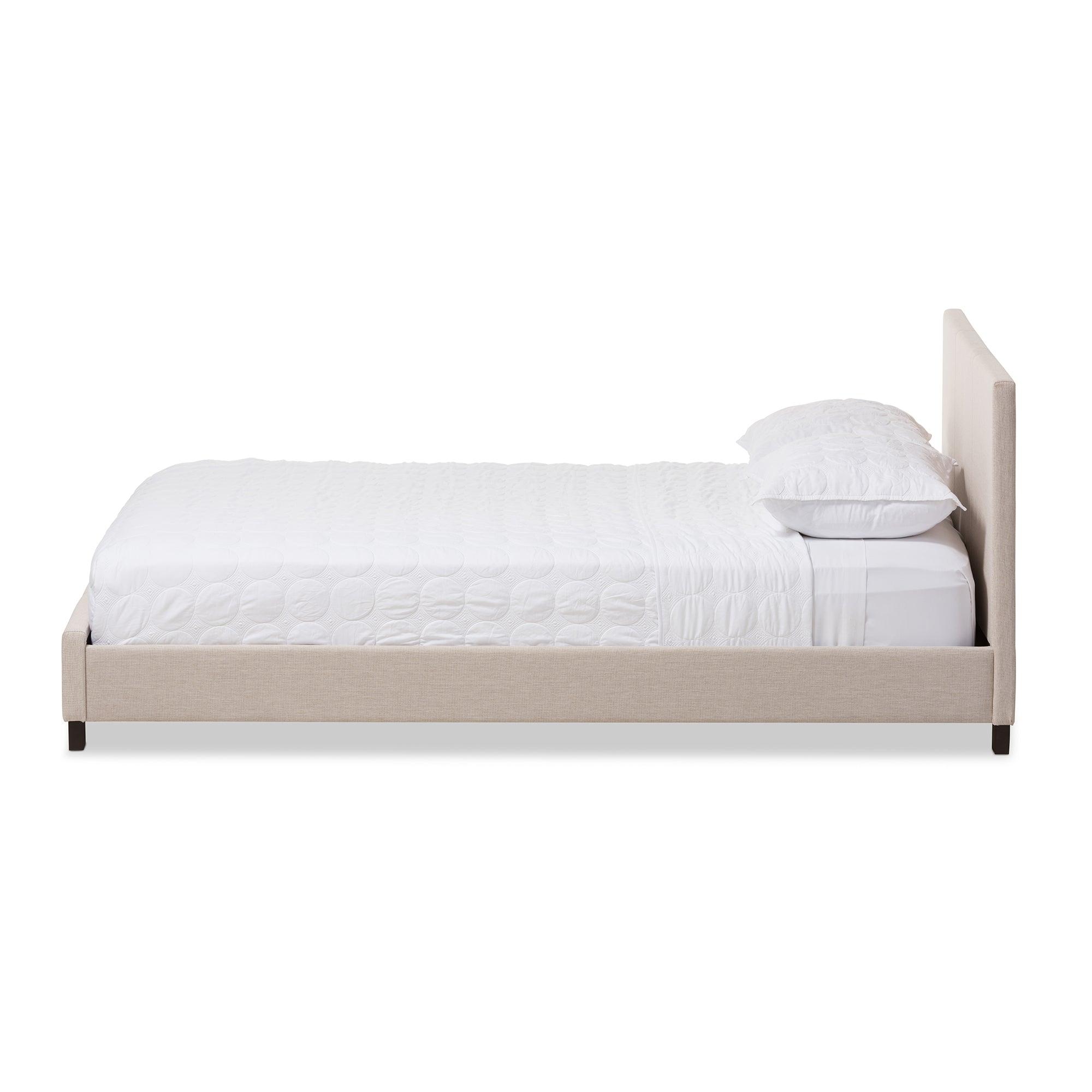 Elizabeth Modern and Contemporary Fabric Upholstered Panel-Stitched Platform Bed