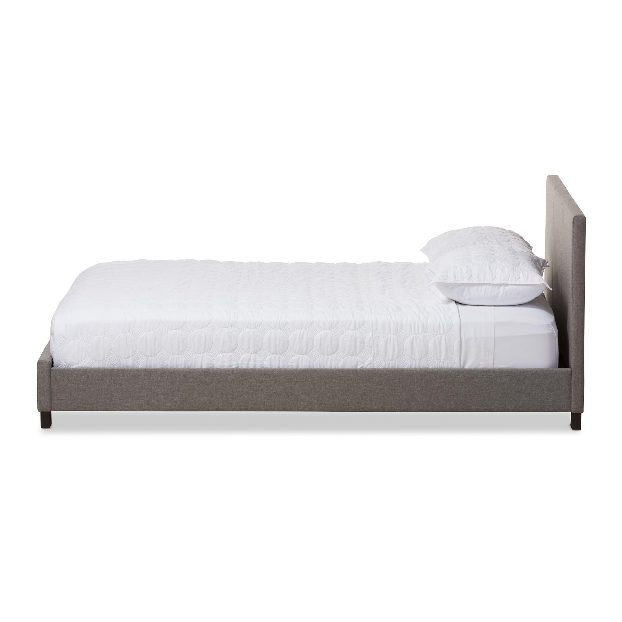 Elizabeth Modern and Contemporary Fabric Upholstered Panel-Stitched Platform Bed