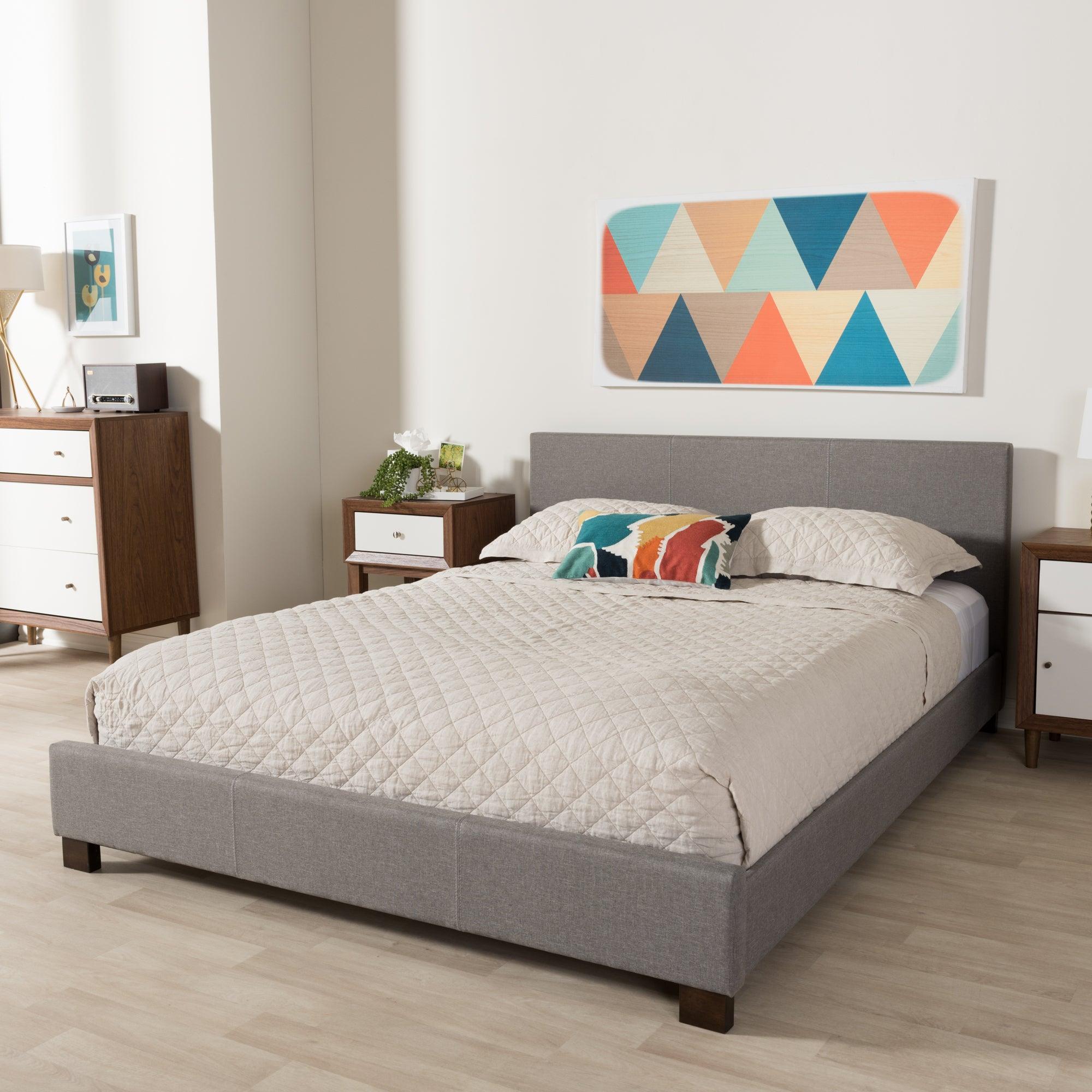 Elizabeth Modern and Contemporary Fabric Upholstered Panel-Stitched Platform Bed