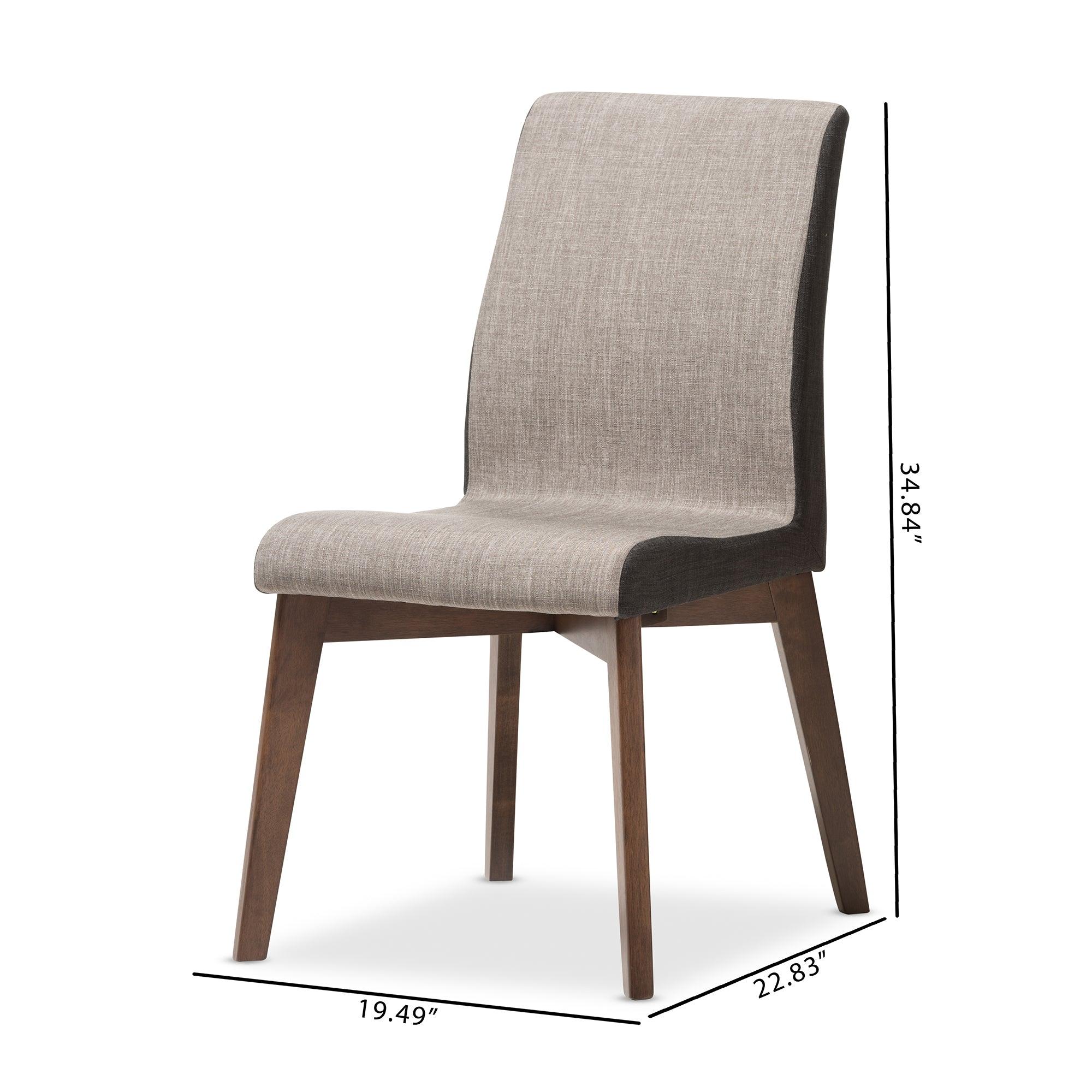 Kimberly Mid-Century Modern and Fabric Dining Chair (Set of 2)