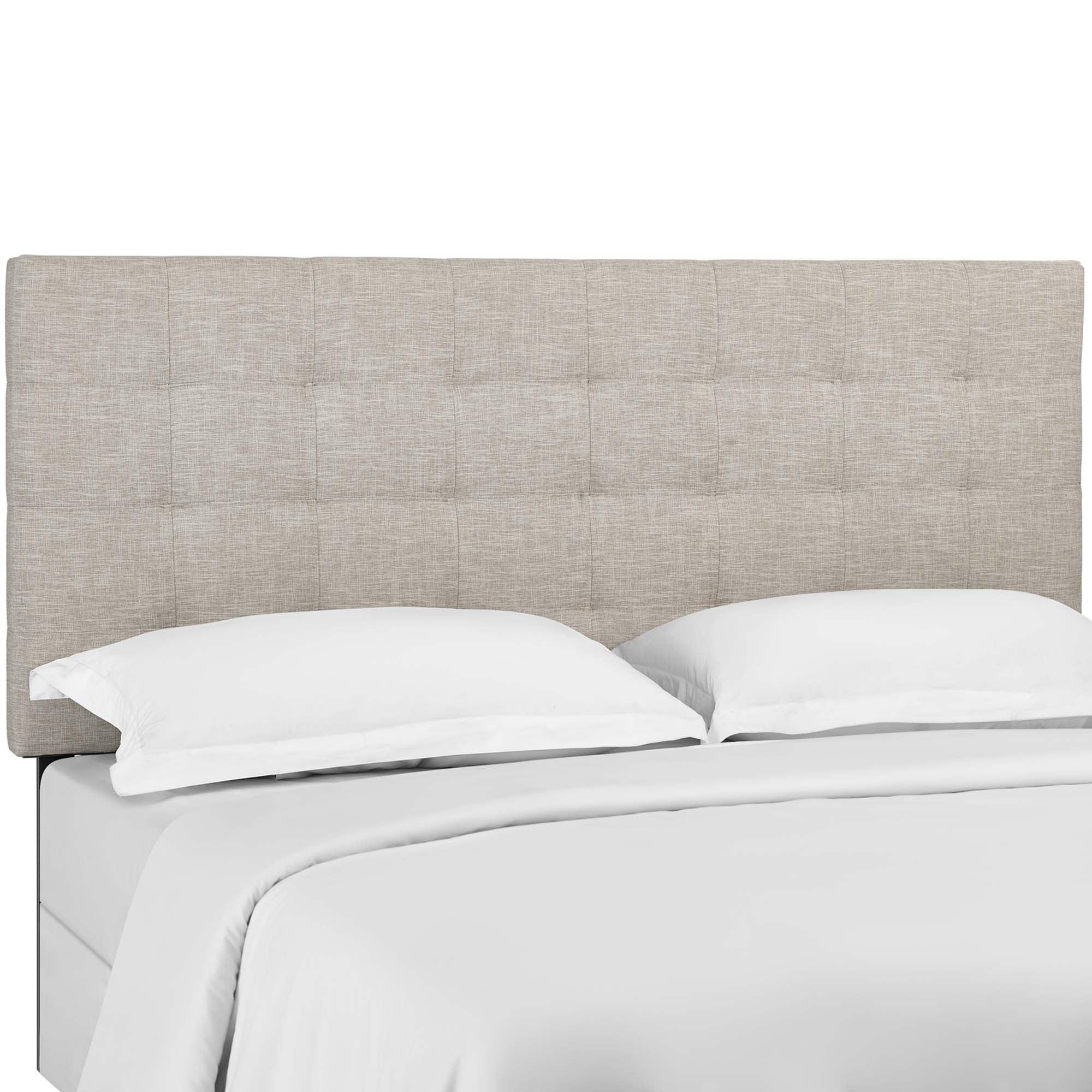 Paisley Tufted Upholstered Linen Fabric and Headboard