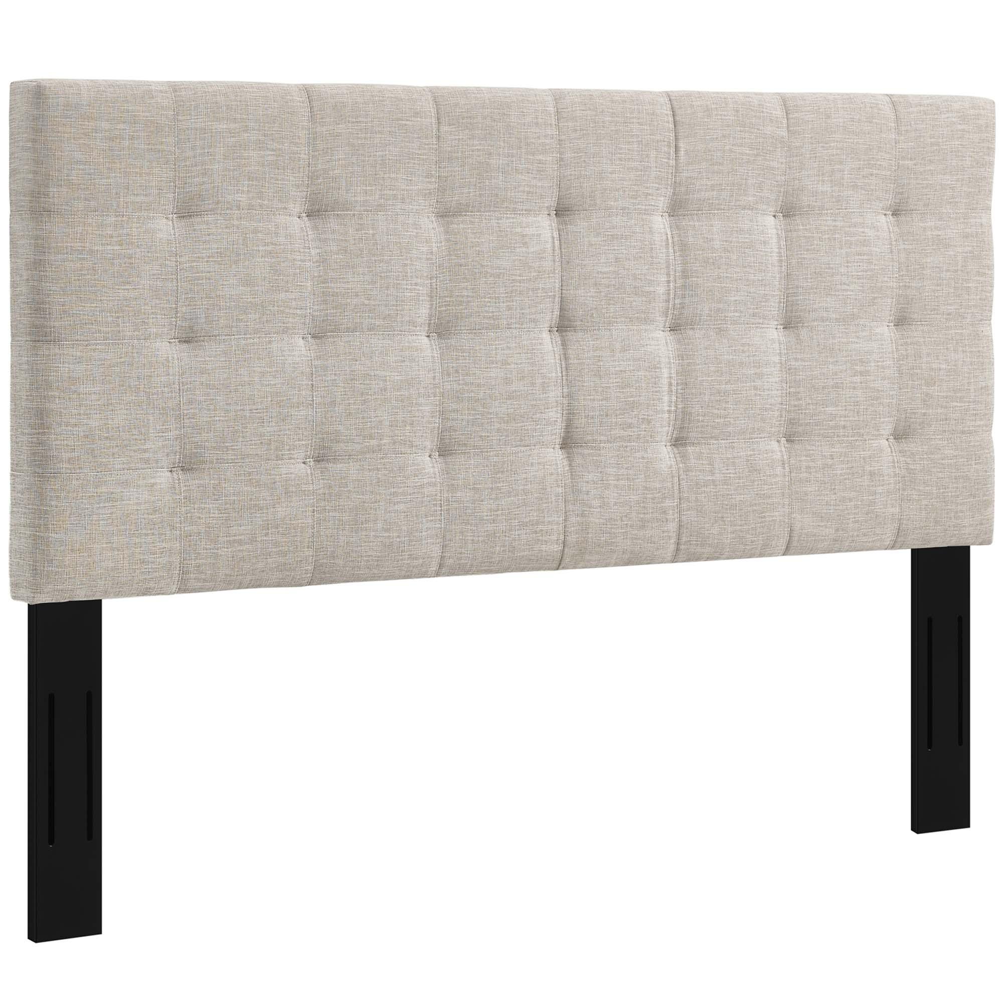 Paisley Tufted Upholstered Linen Fabric and Headboard