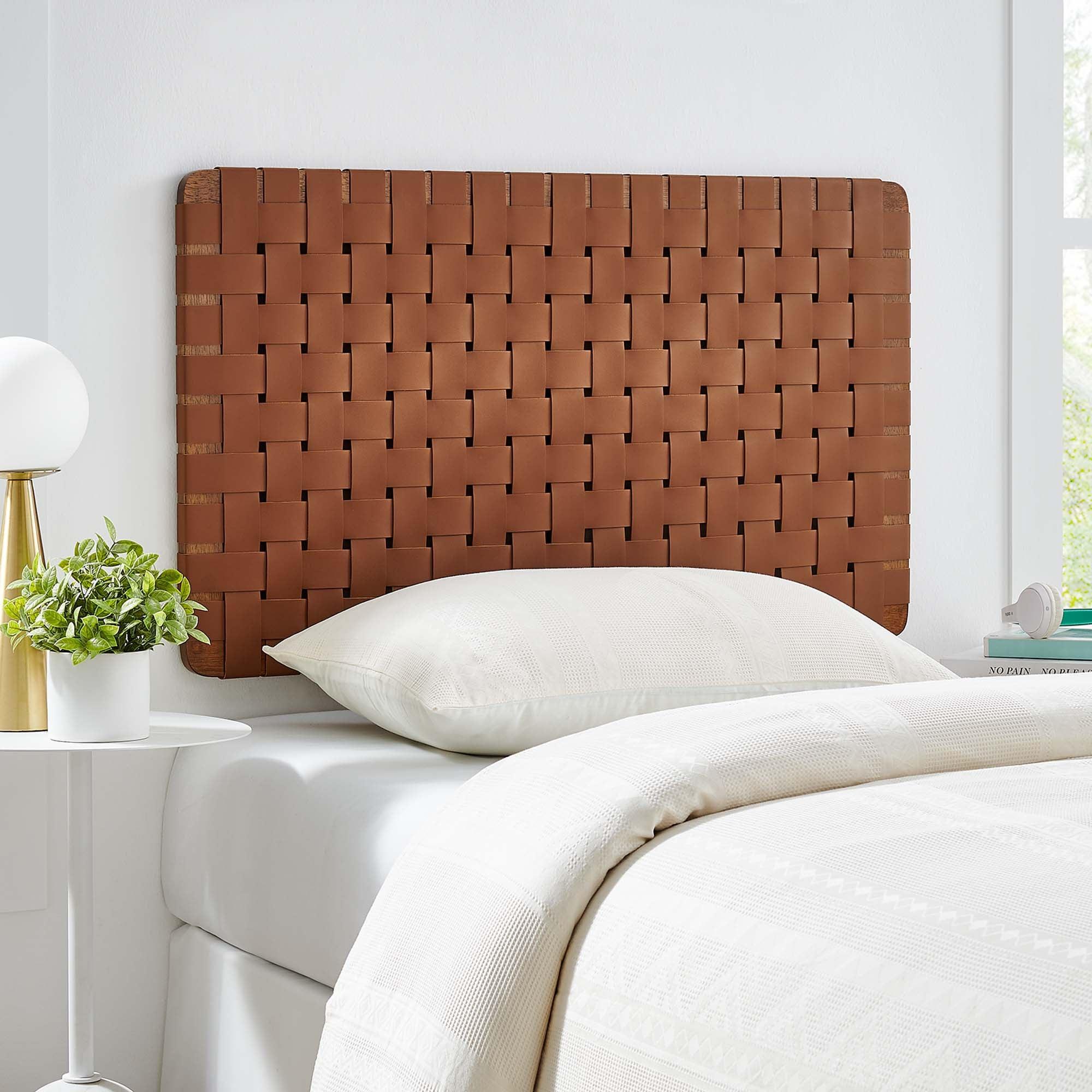 Sparta Weave Wall-Mount Vegan Leather Headboard