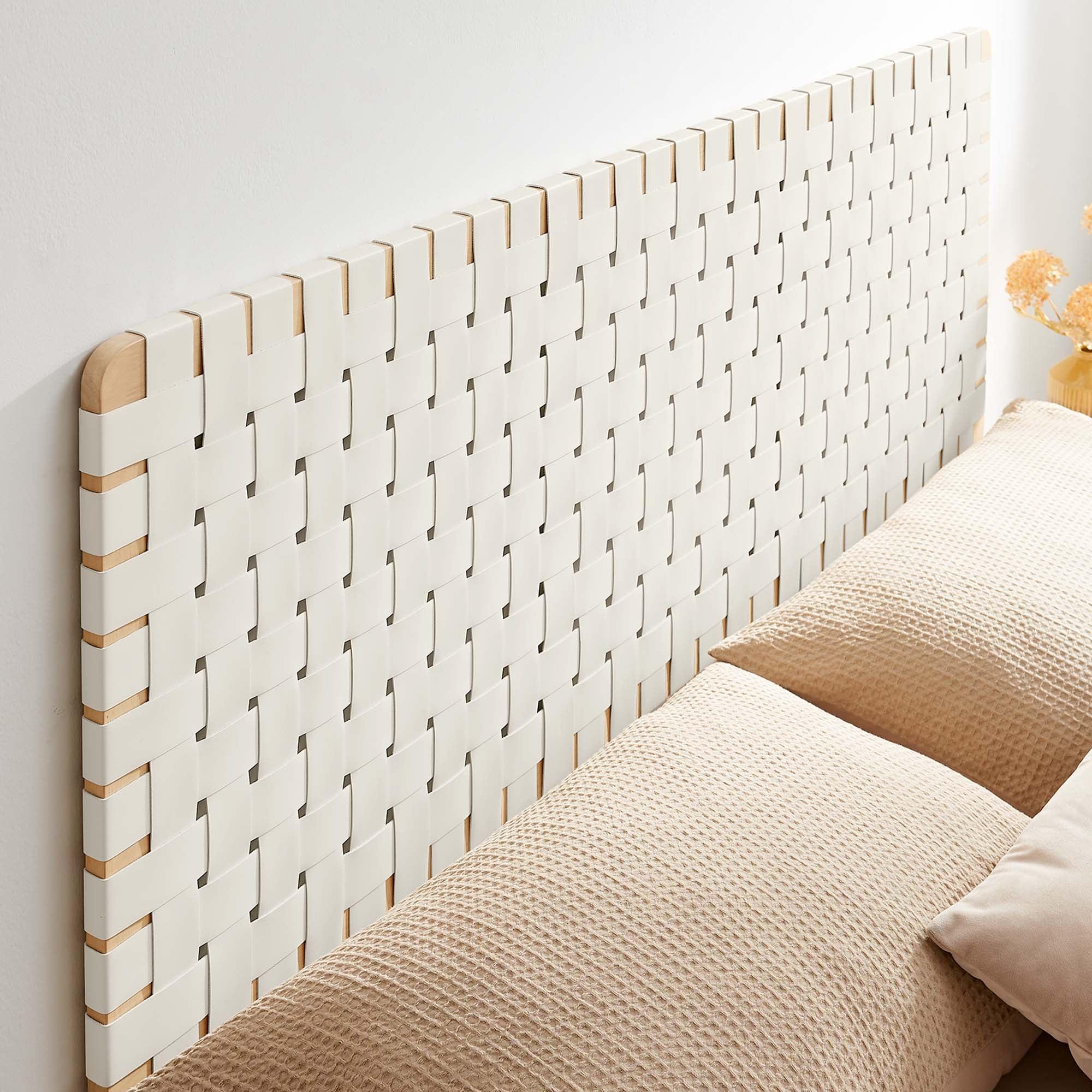 Sparta Weave Wall-Mount Vegan Leather Headboard