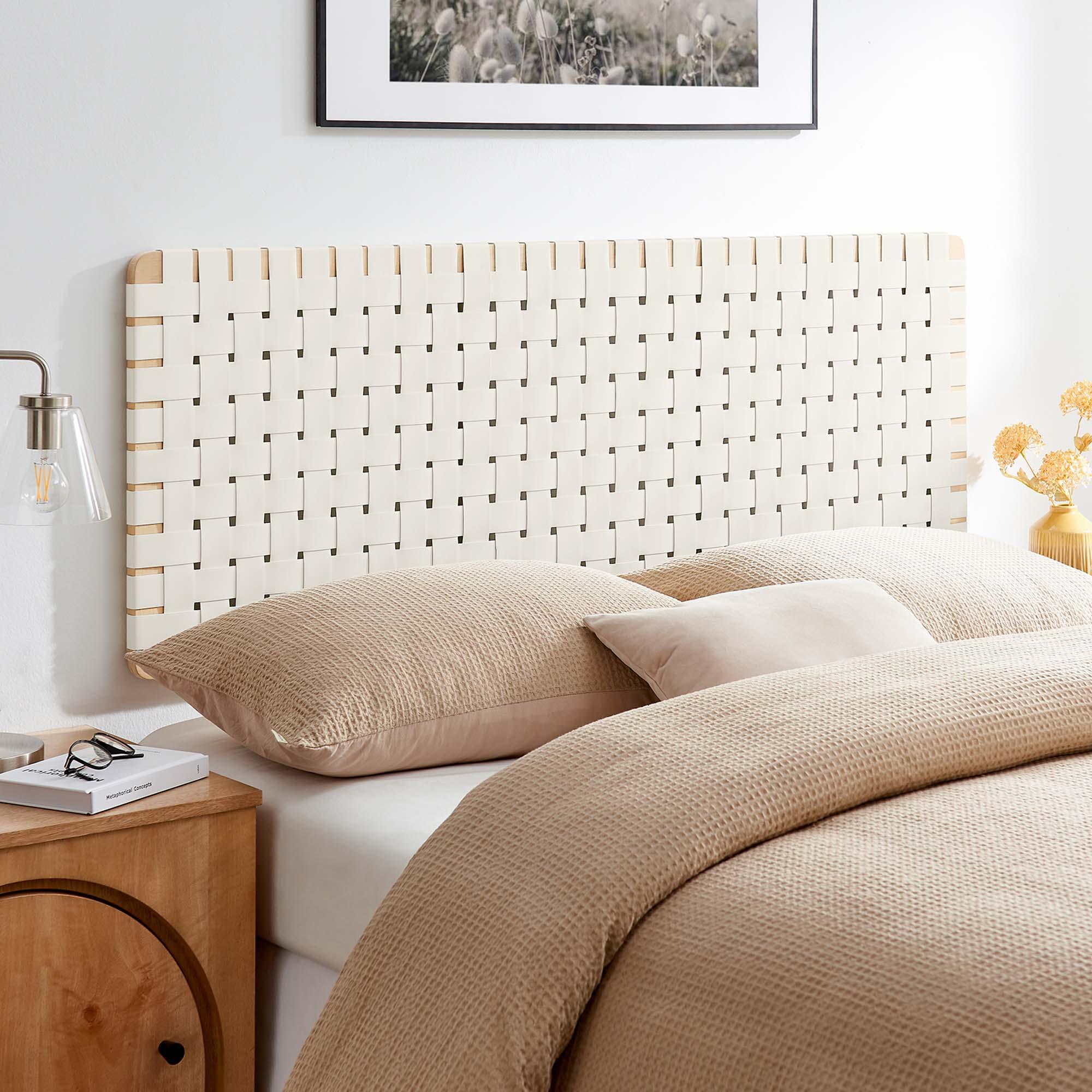 Sparta Weave Wall-Mount Vegan Leather Headboard