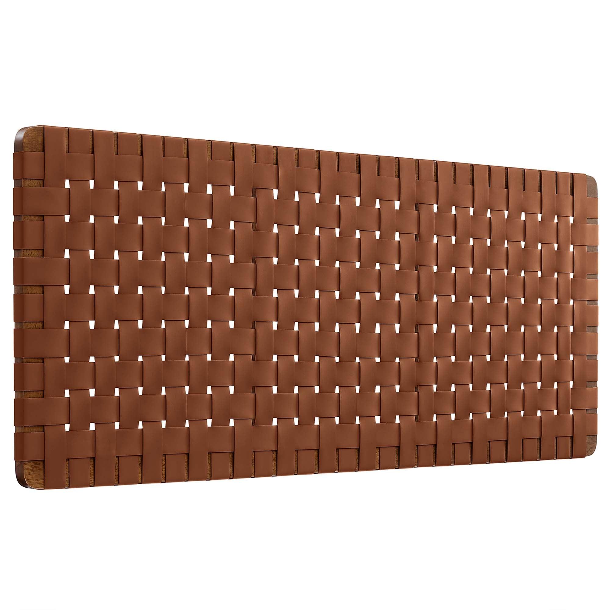 Sparta Weave Wall-Mount Vegan Leather Headboard