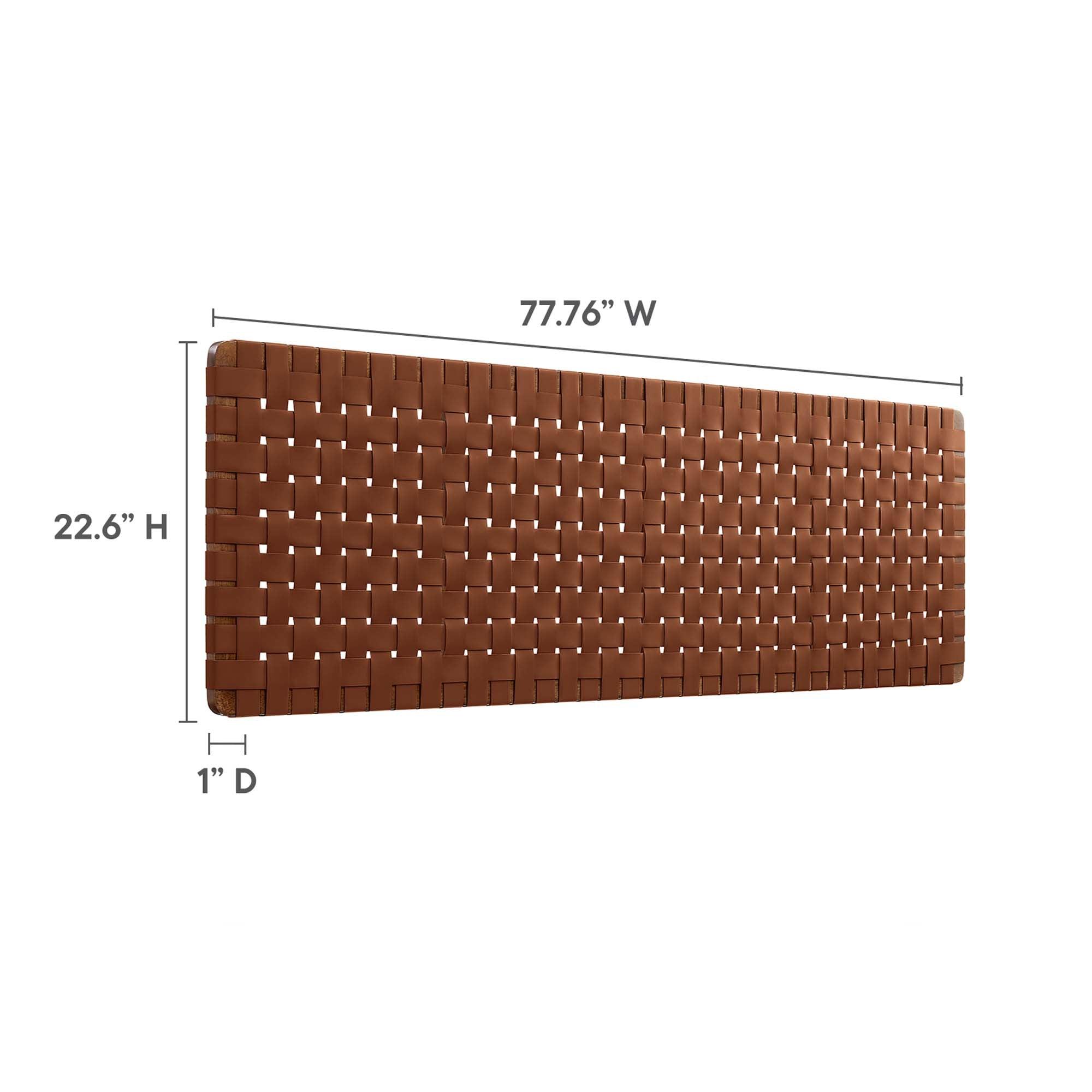 Sparta Weave Wall-Mount Vegan Leather Headboard