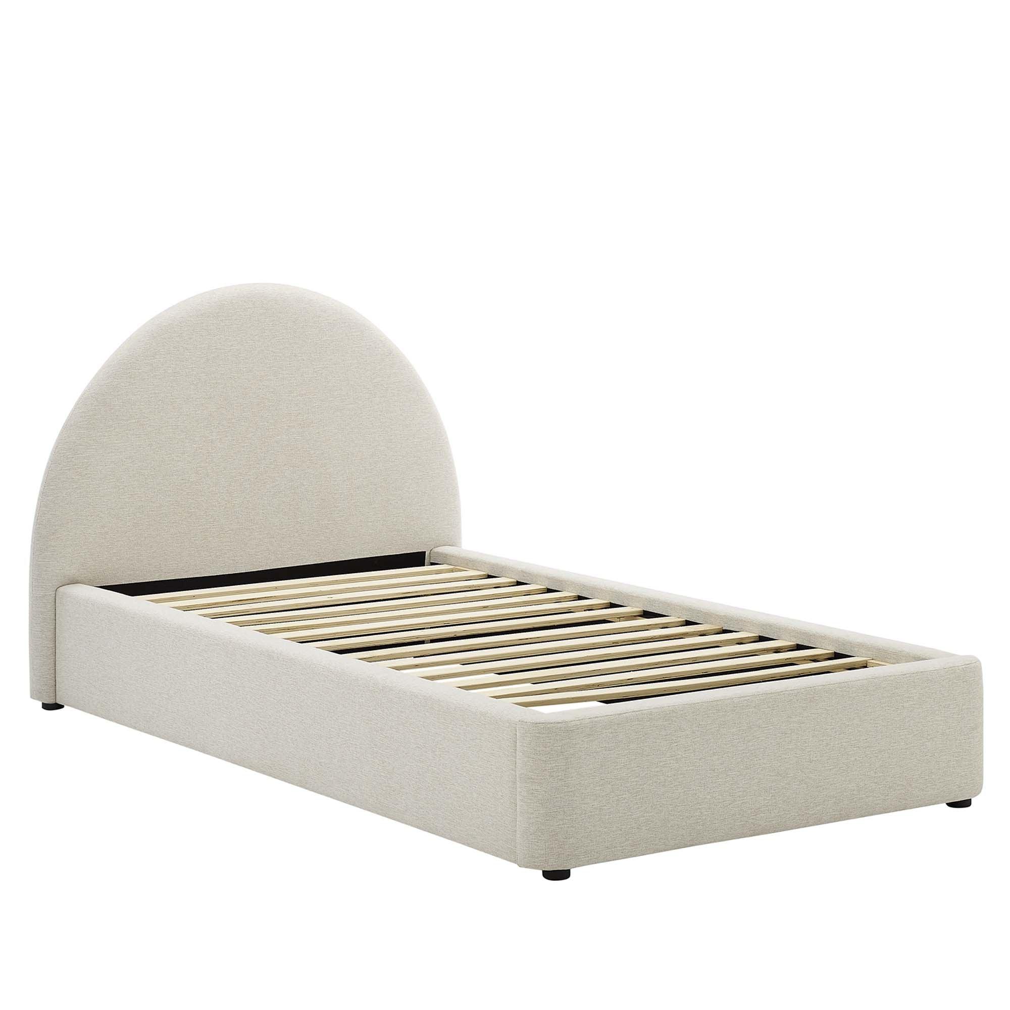 Resort Upholstered Fabric Arched Round Platform Bed