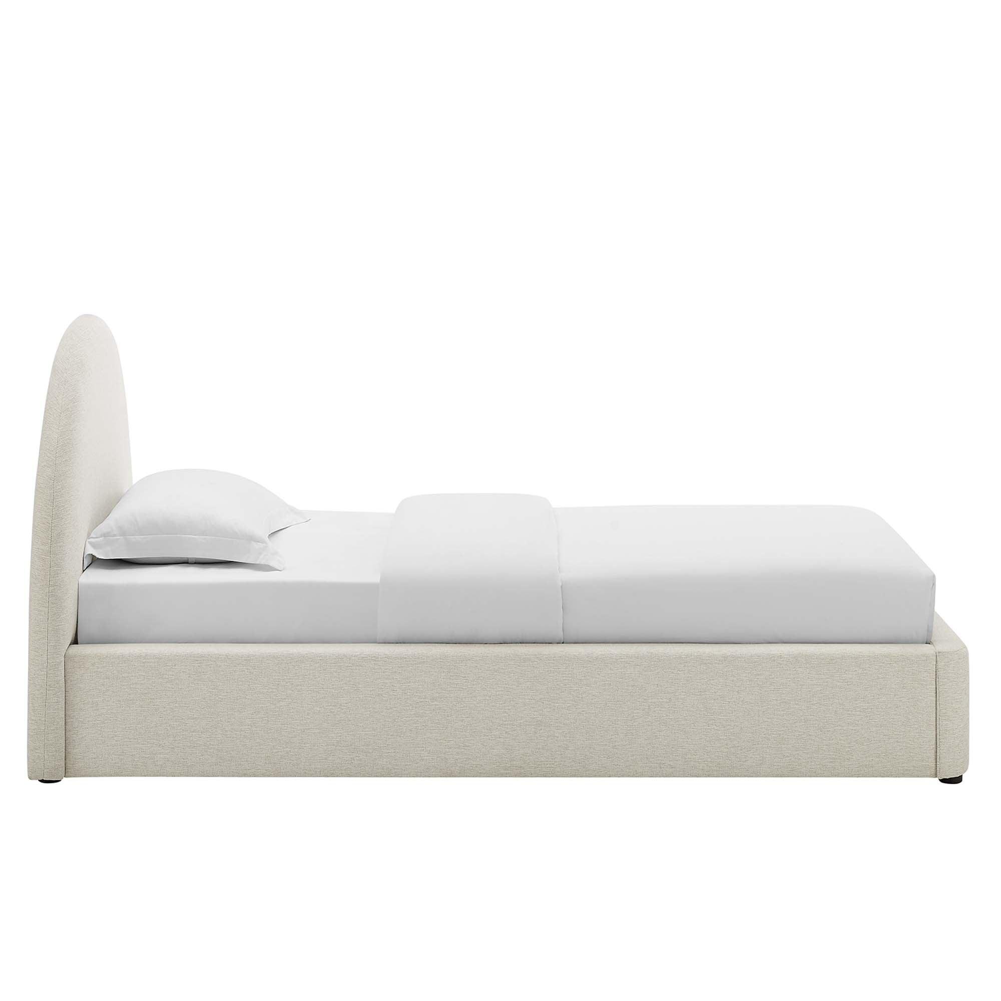 Resort Upholstered Fabric Arched Round Platform Bed