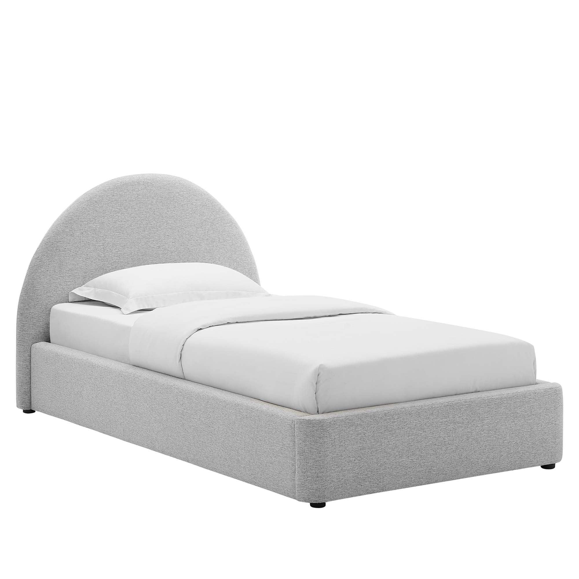 Resort Upholstered Fabric Arched Round Platform Bed