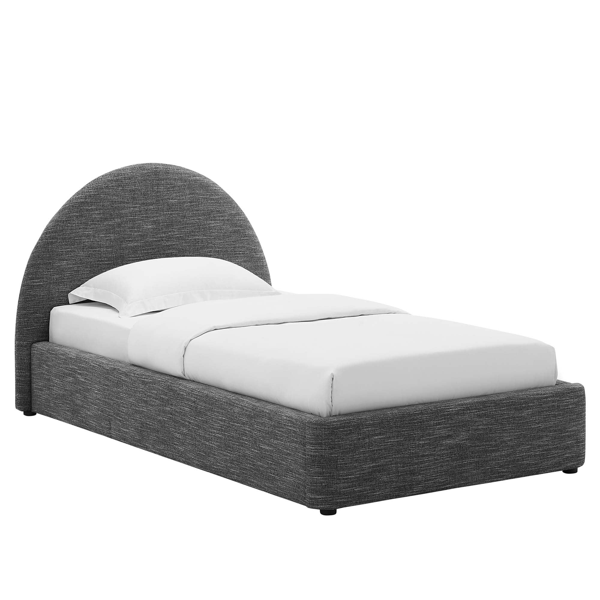 Resort Upholstered Fabric Arched Round Platform Bed