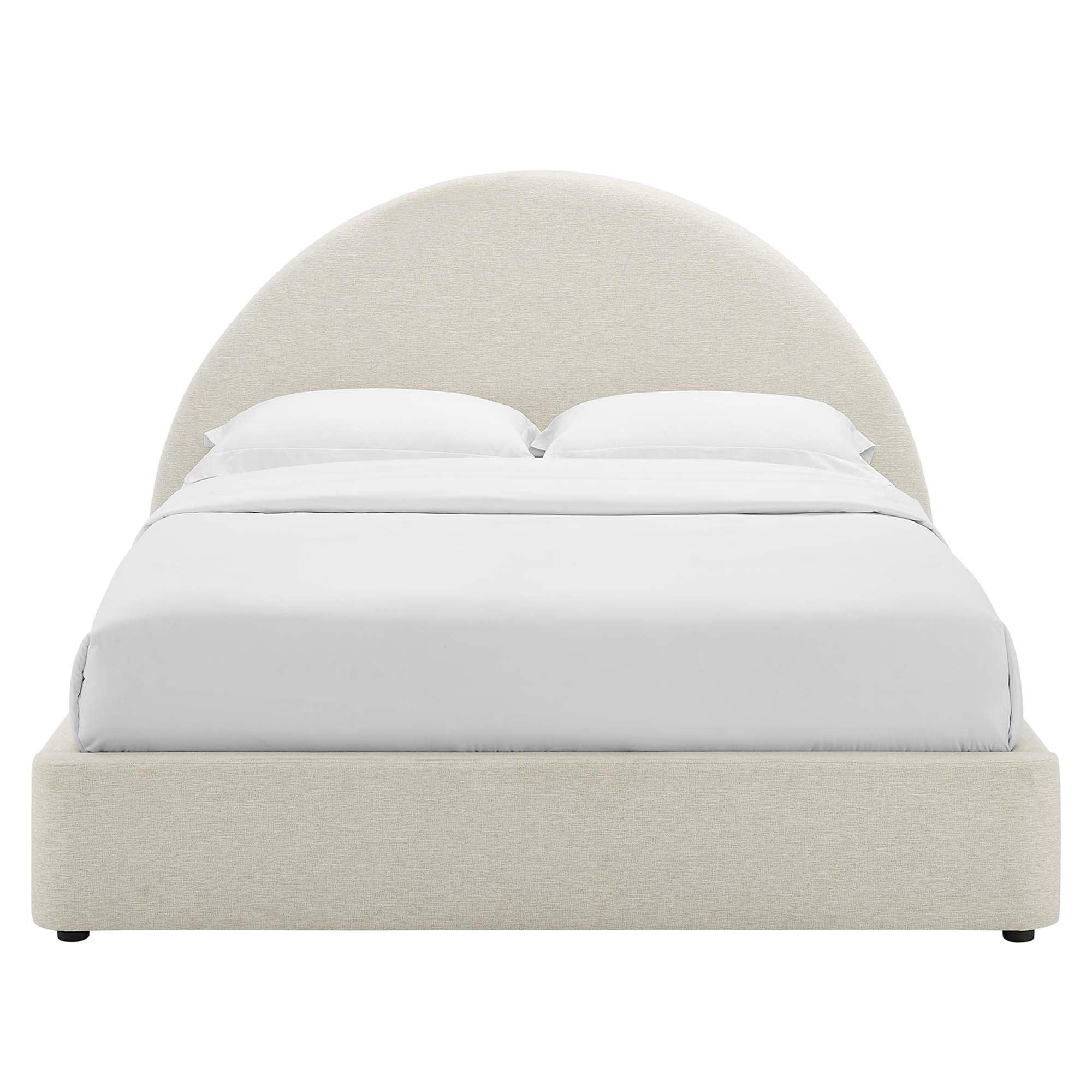 Resort Upholstered Fabric Arched Round Platform Bed