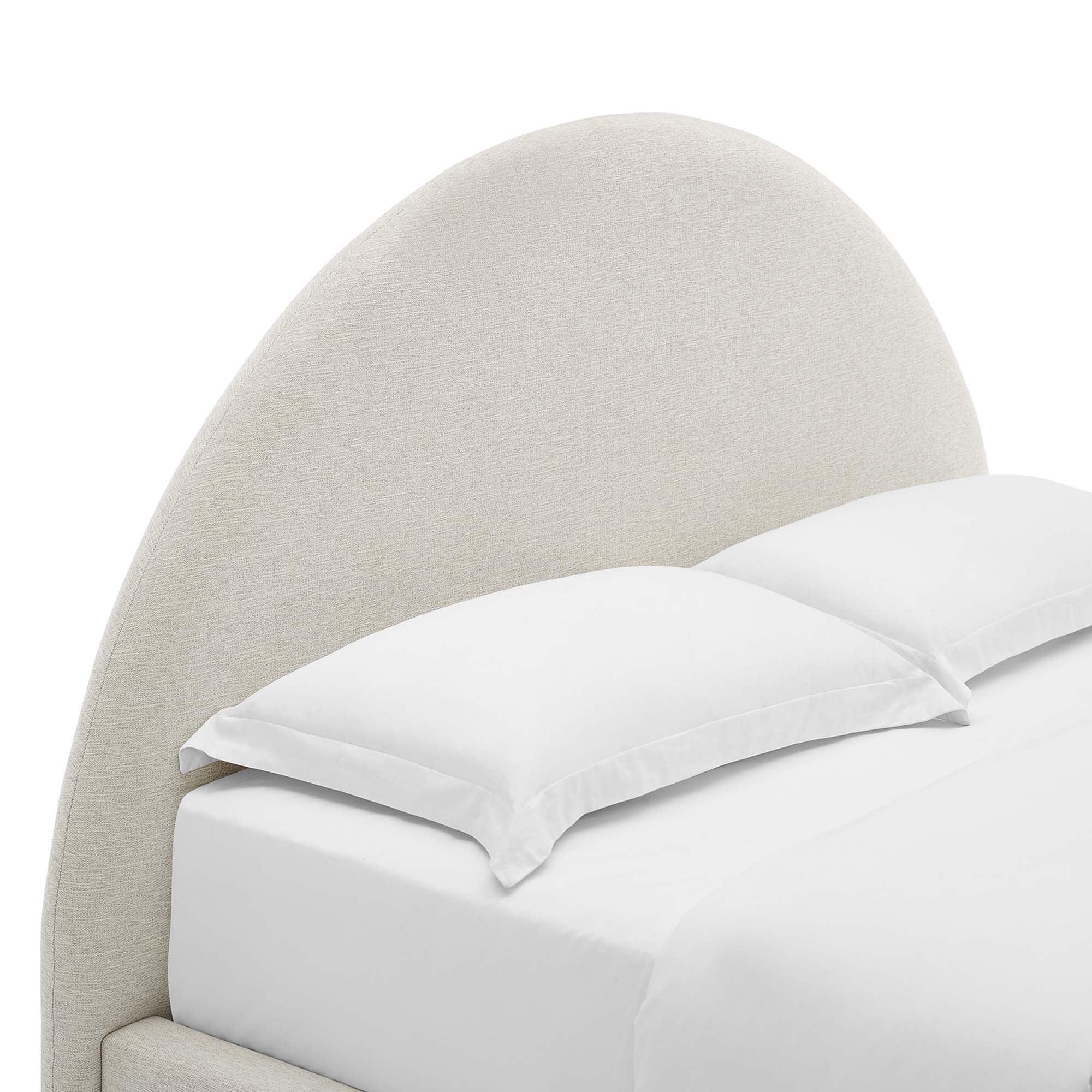 Resort Upholstered Fabric Arched Round Platform Bed