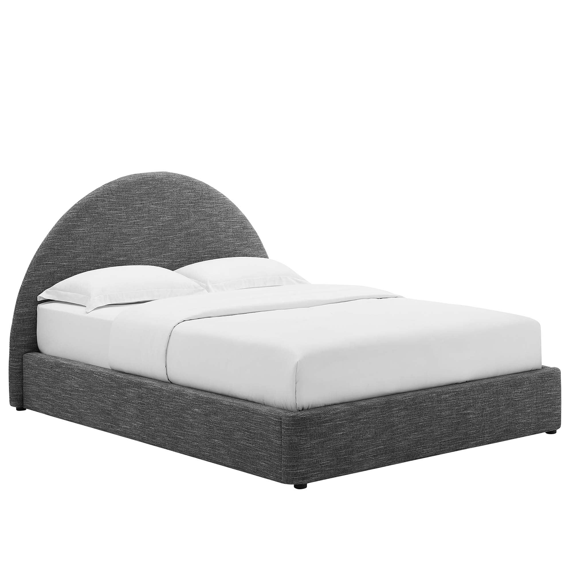 Resort Upholstered Fabric Arched Round Platform Bed