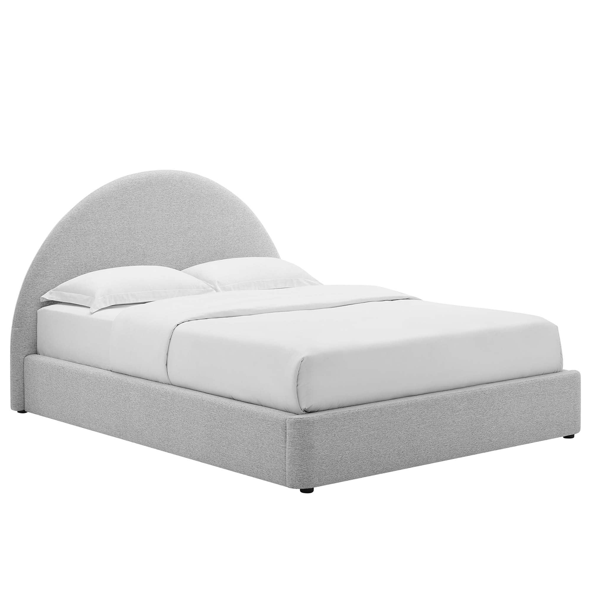 Resort Upholstered Fabric Arched Round Platform Bed