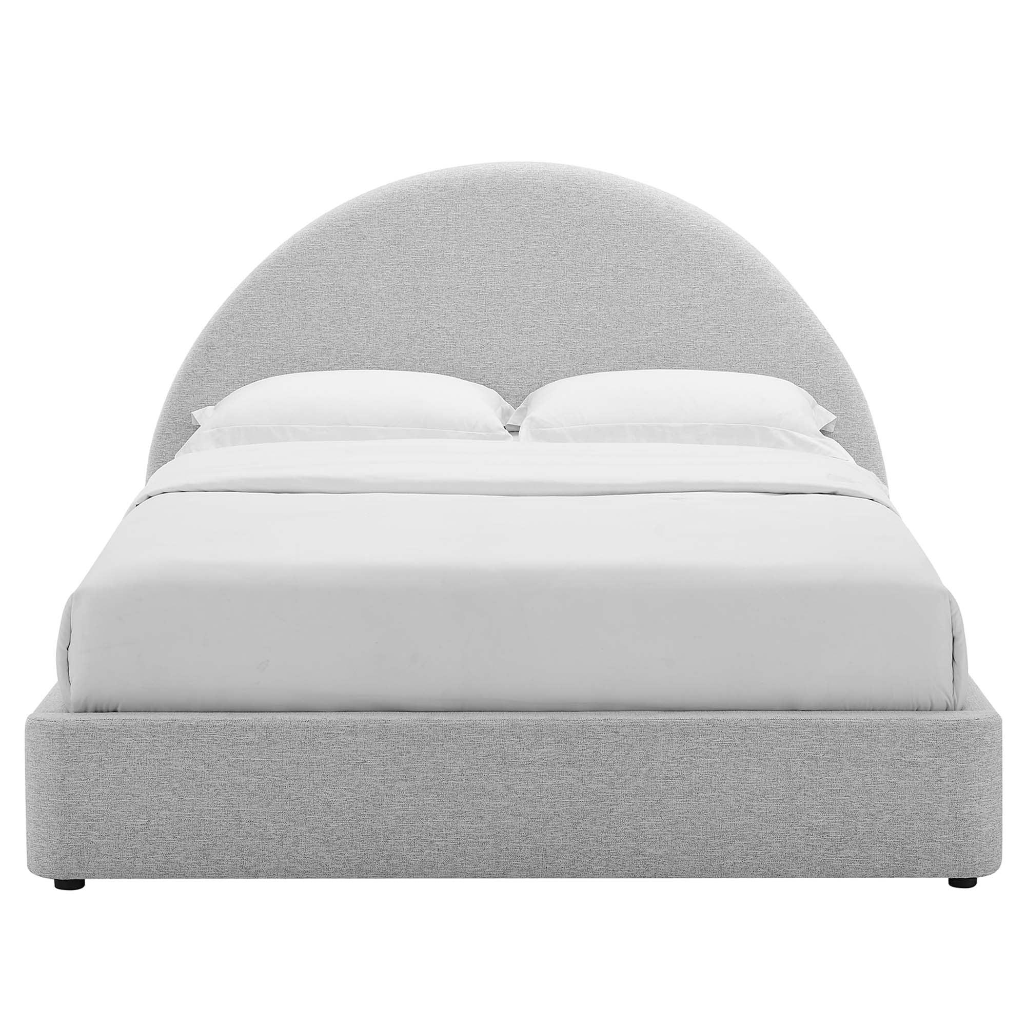 Resort Upholstered Fabric Arched Round Platform Bed