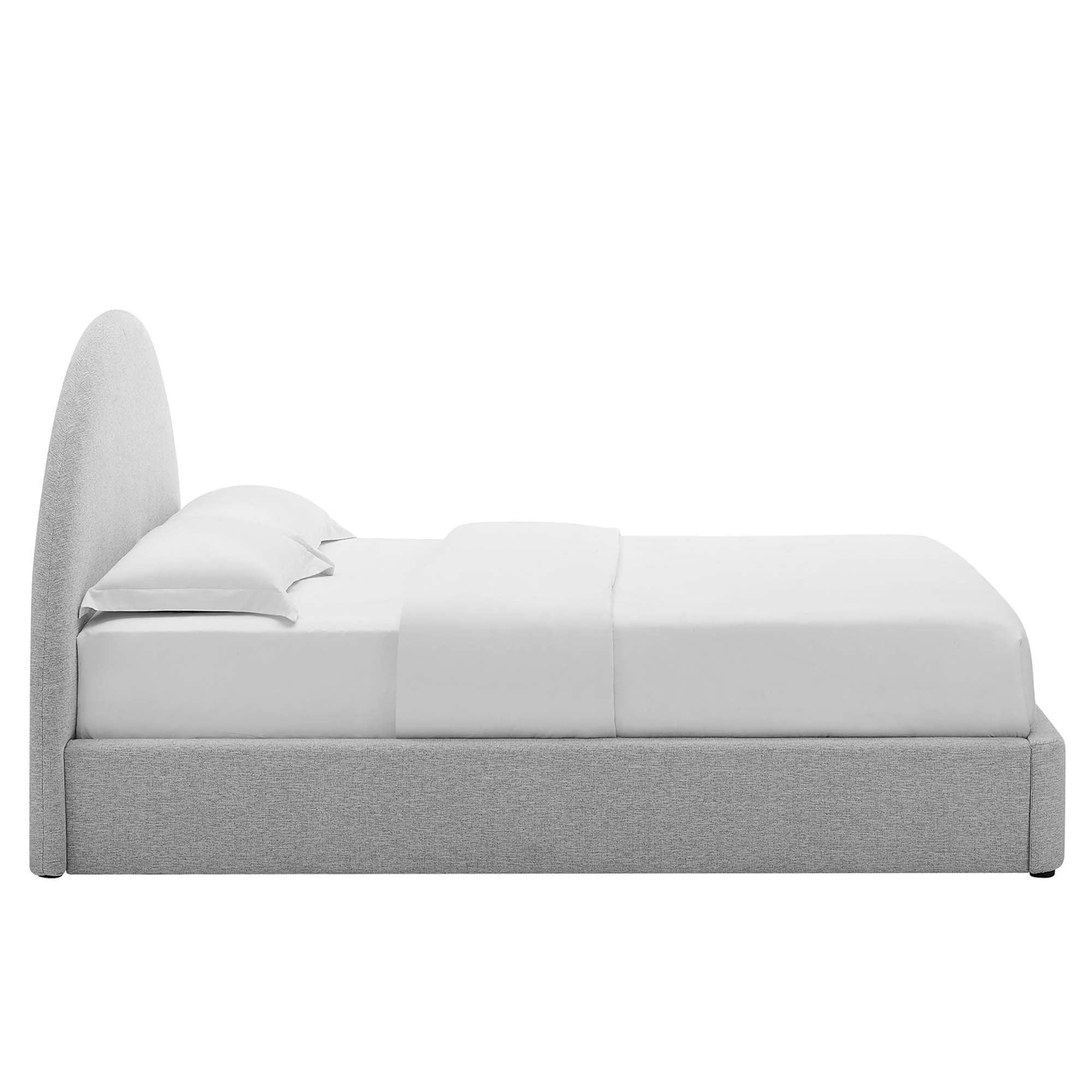 Resort Upholstered Fabric Arched Round Platform Bed