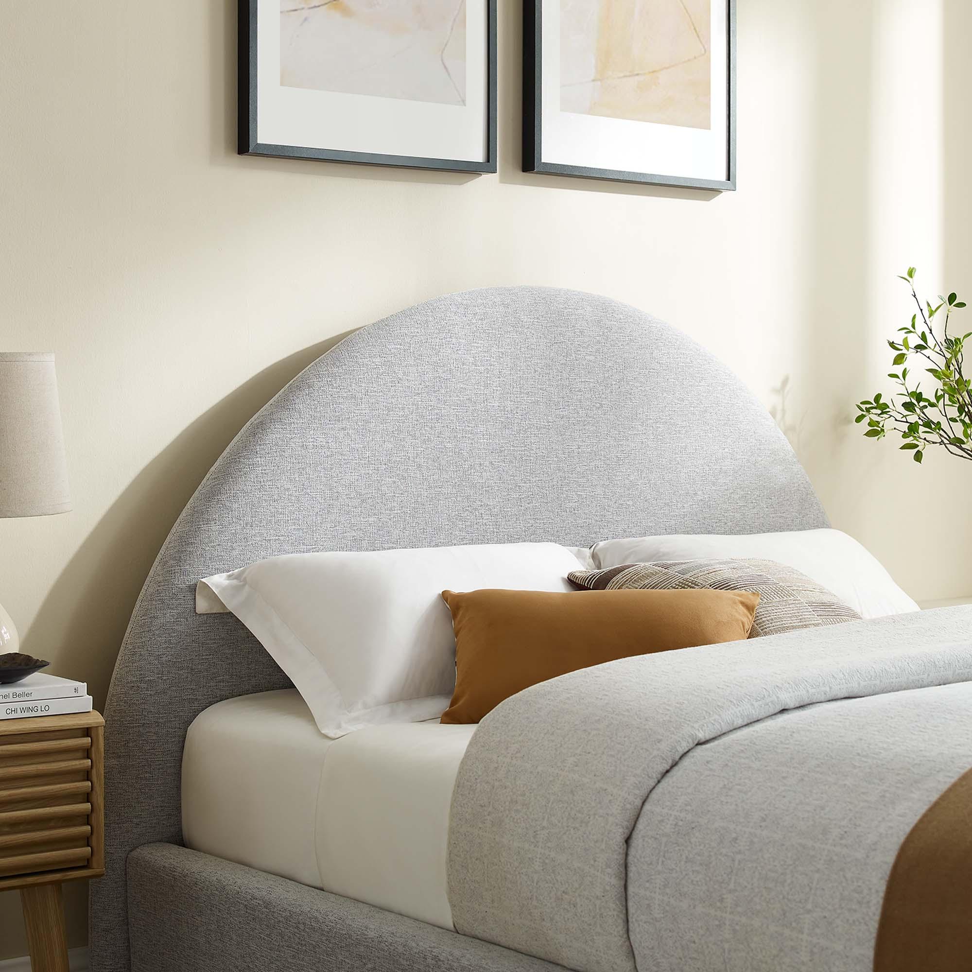 Resort Upholstered Fabric Arched Round Platform Bed