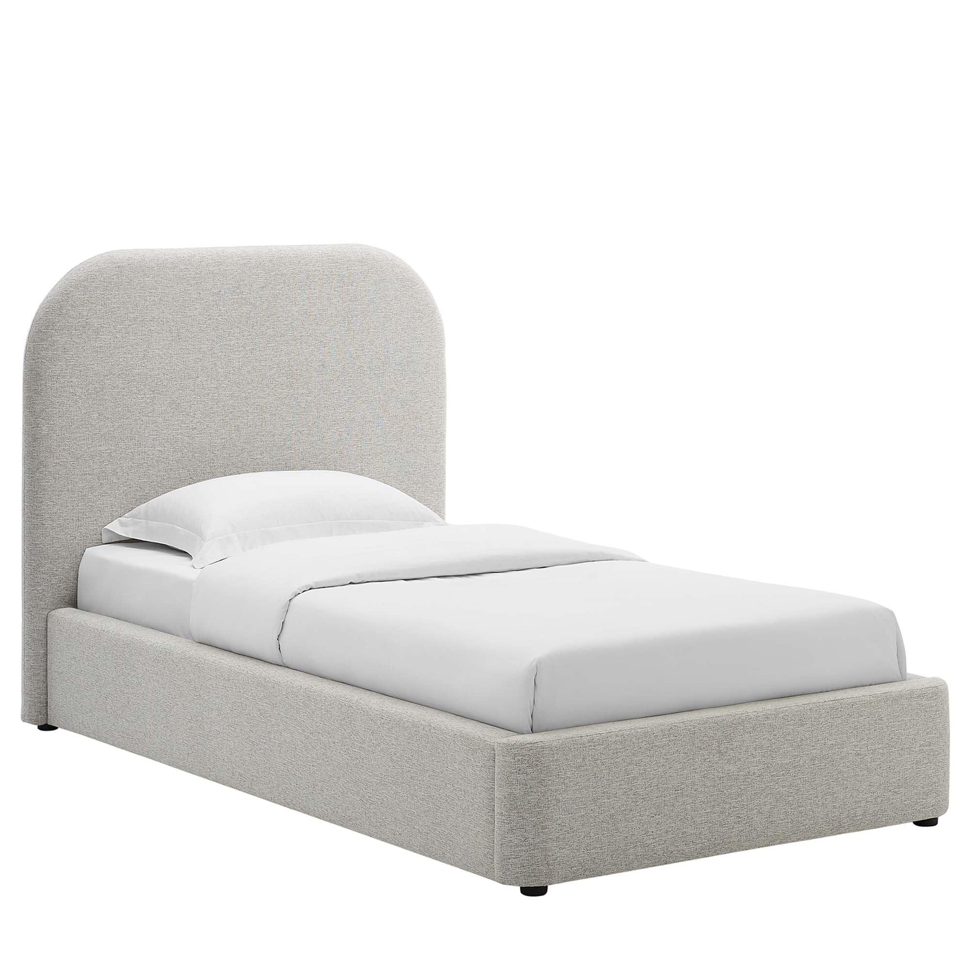 Keynote Upholstered Fabric Curved Platform Bed