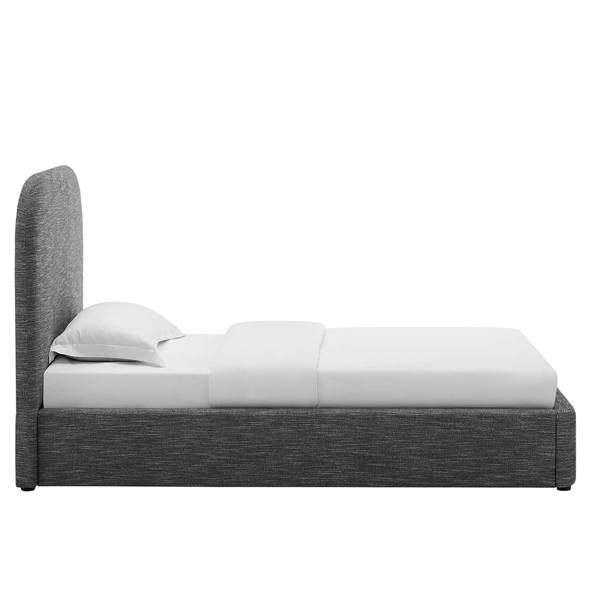 Keynote Upholstered Fabric Curved Platform Bed