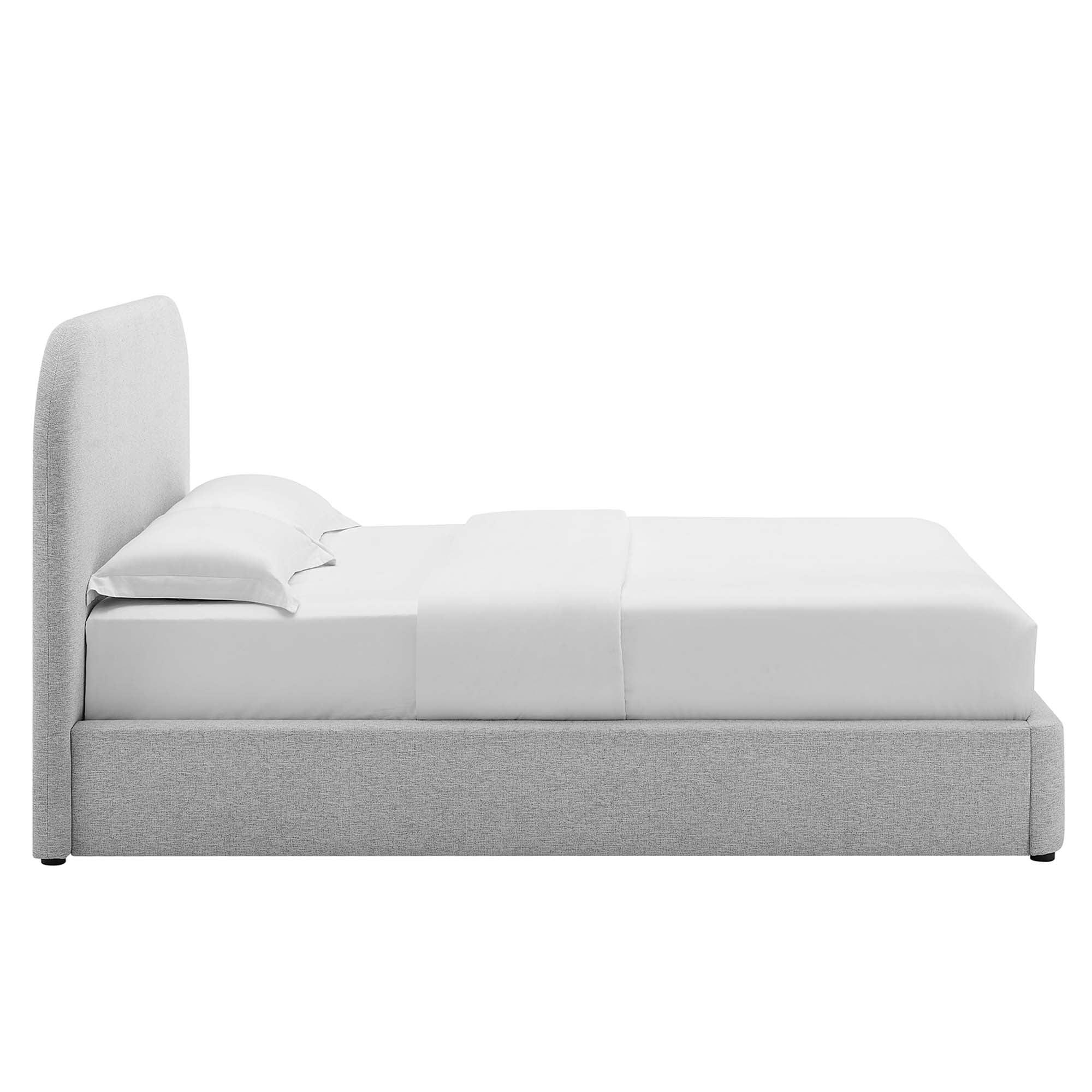 Keynote Upholstered Fabric Curved Platform Bed