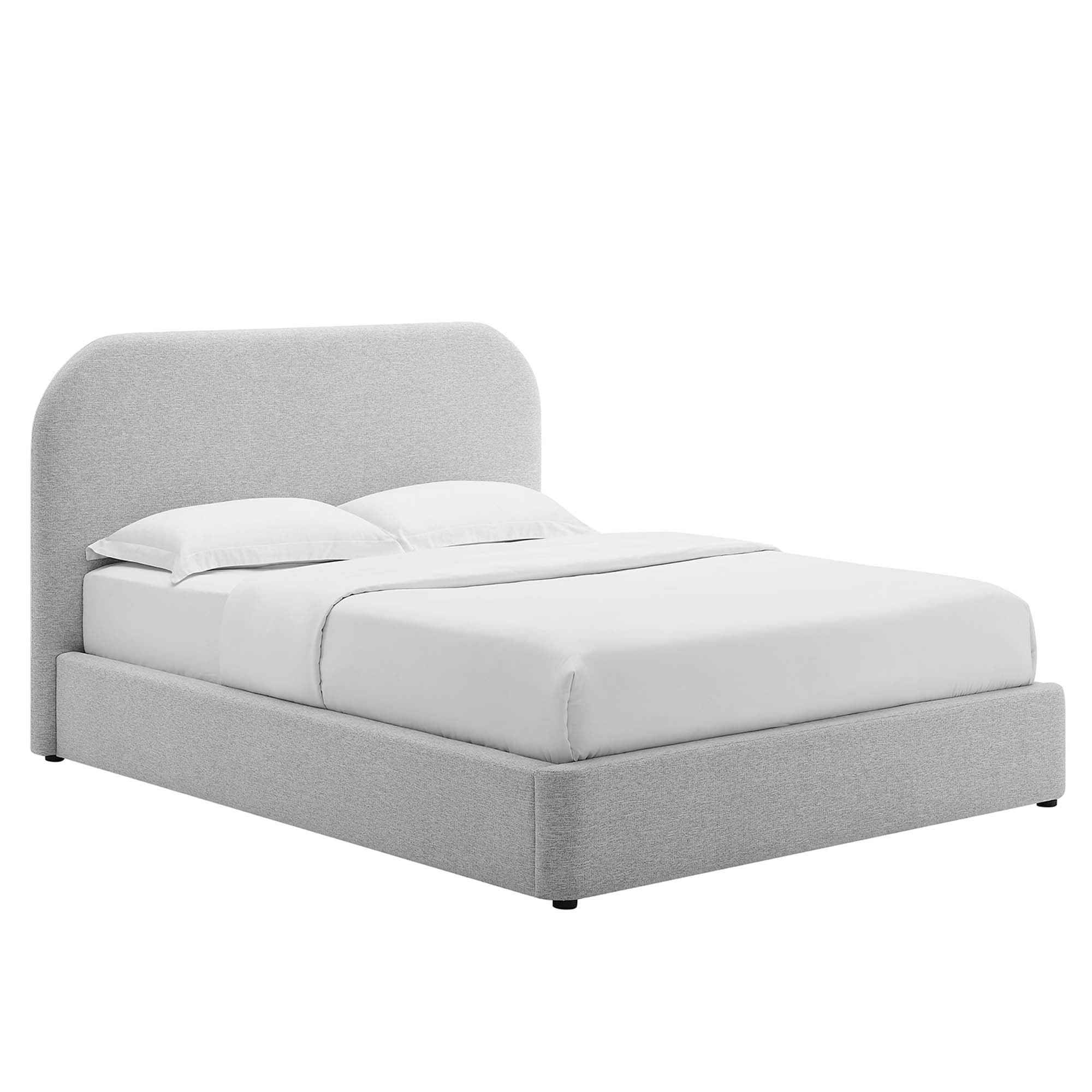 Keynote Upholstered Fabric Curved Platform Bed