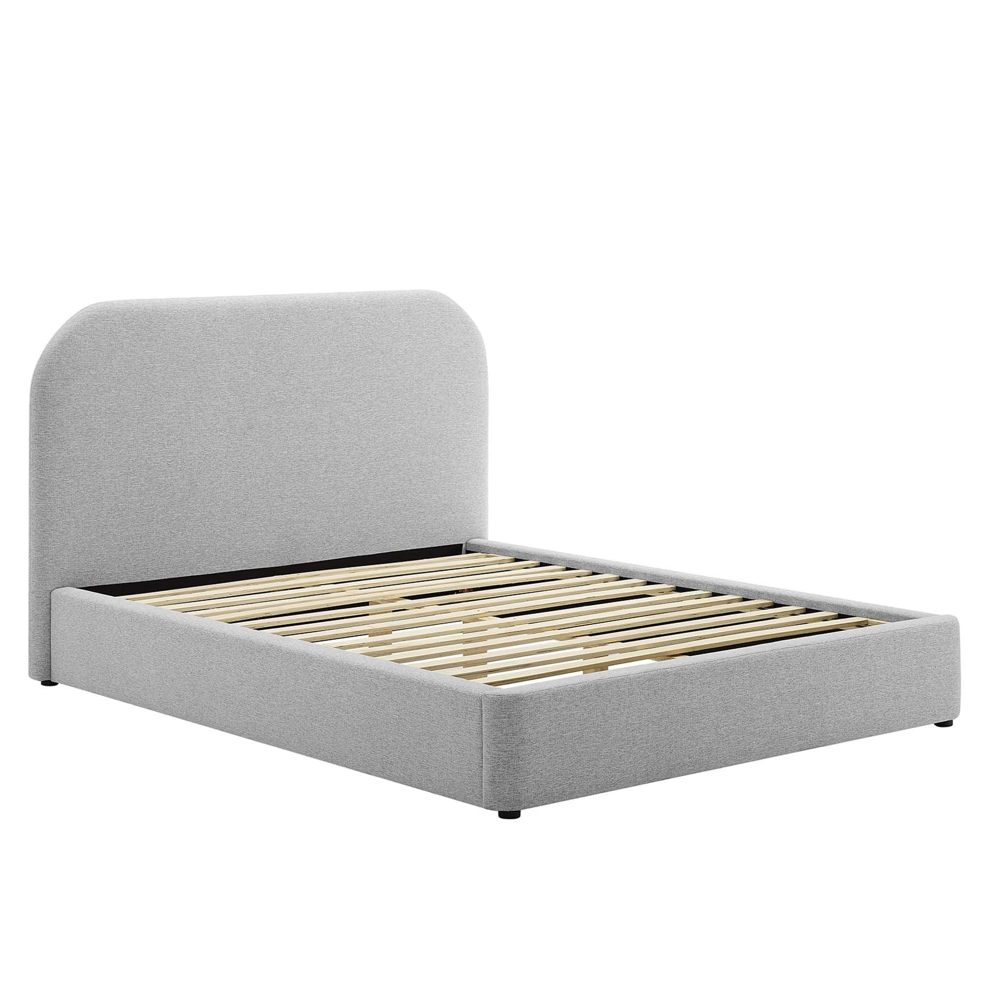 Keynote Upholstered Fabric Curved Platform Bed