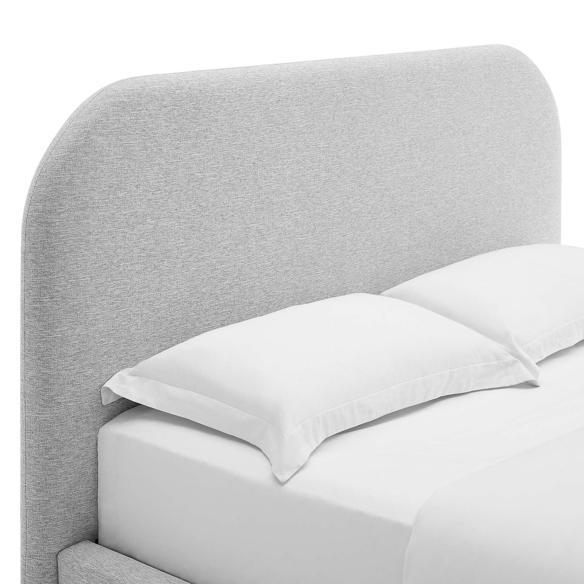 Keynote Upholstered Fabric Curved Platform Bed