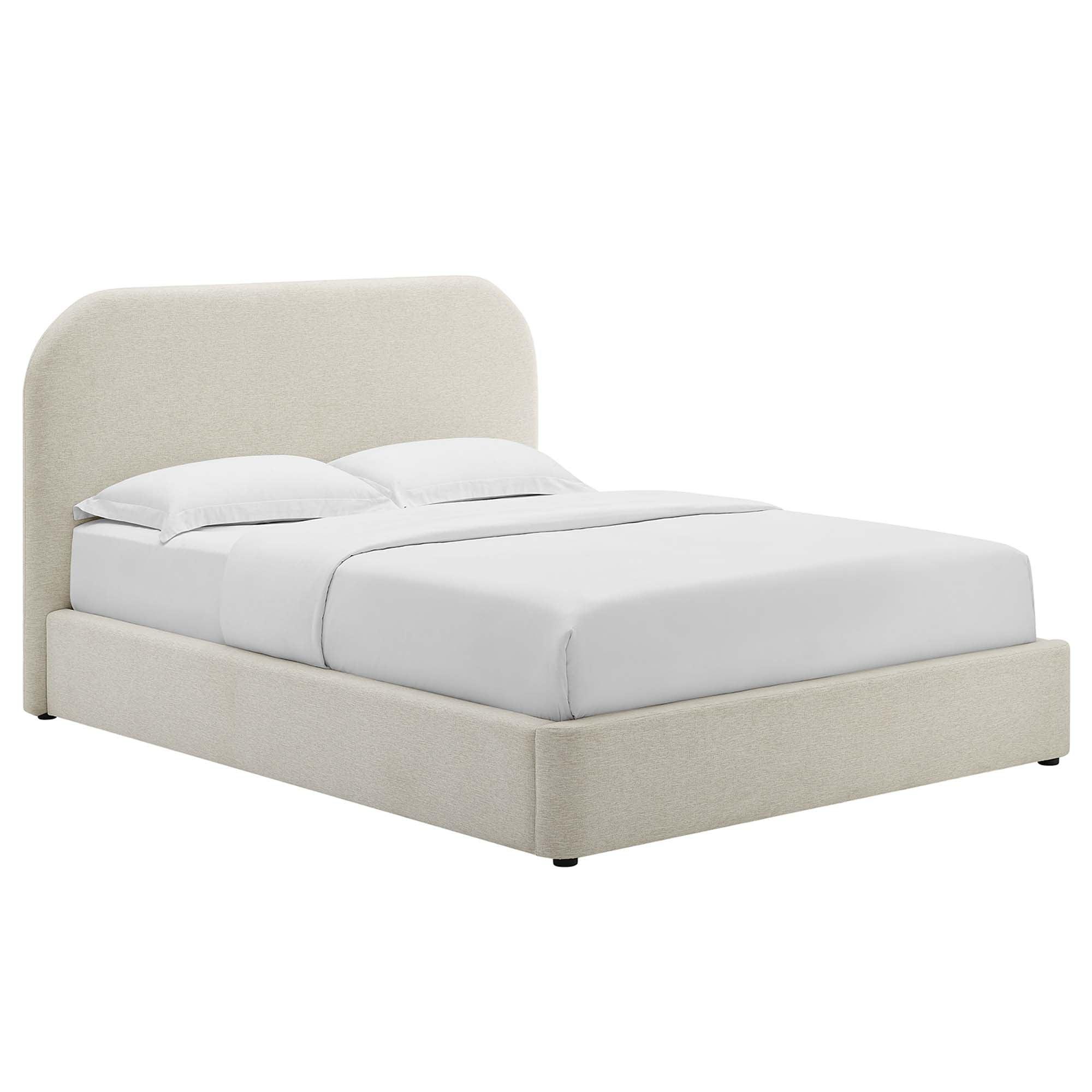 Keynote Upholstered Fabric Curved Platform Bed