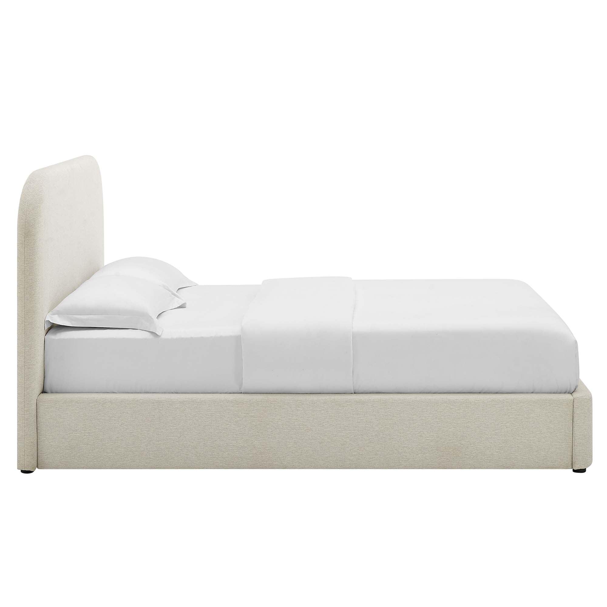 Keynote Upholstered Fabric Curved Platform Bed