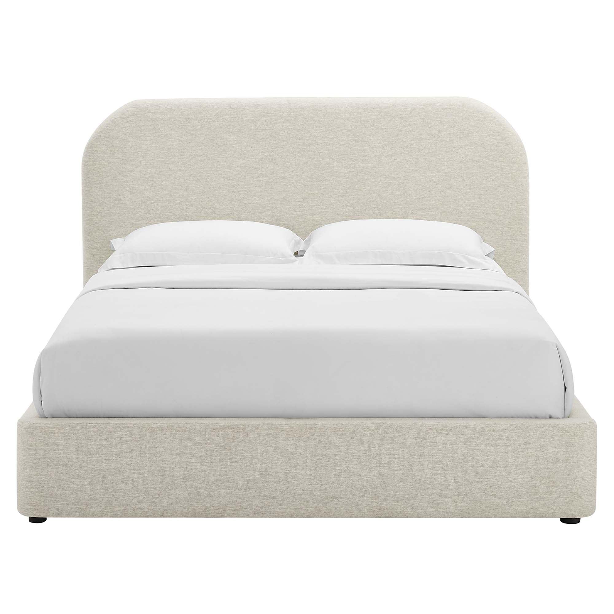 Keynote Upholstered Fabric Curved Platform Bed