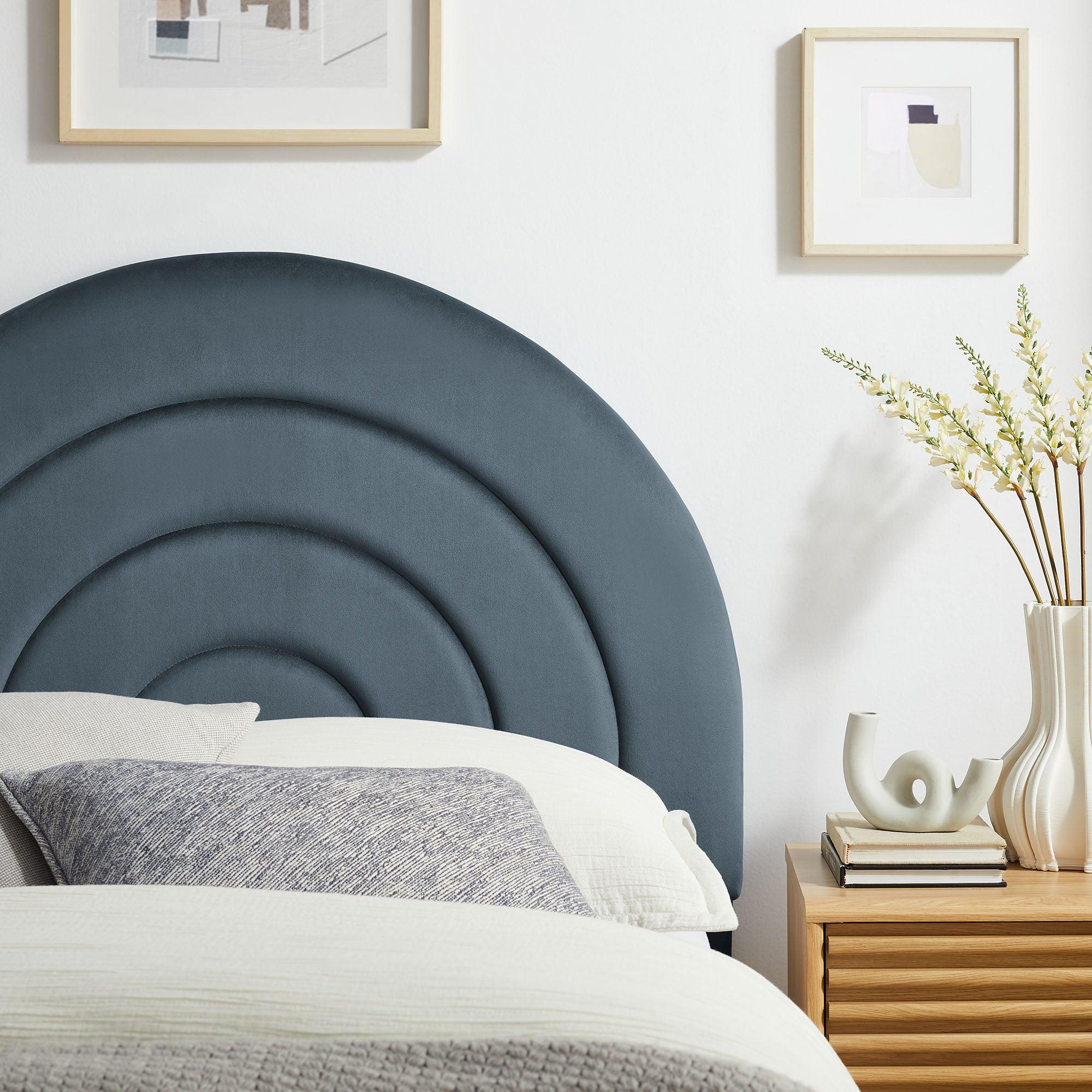 Solana Arched Performance Velvet Headboard